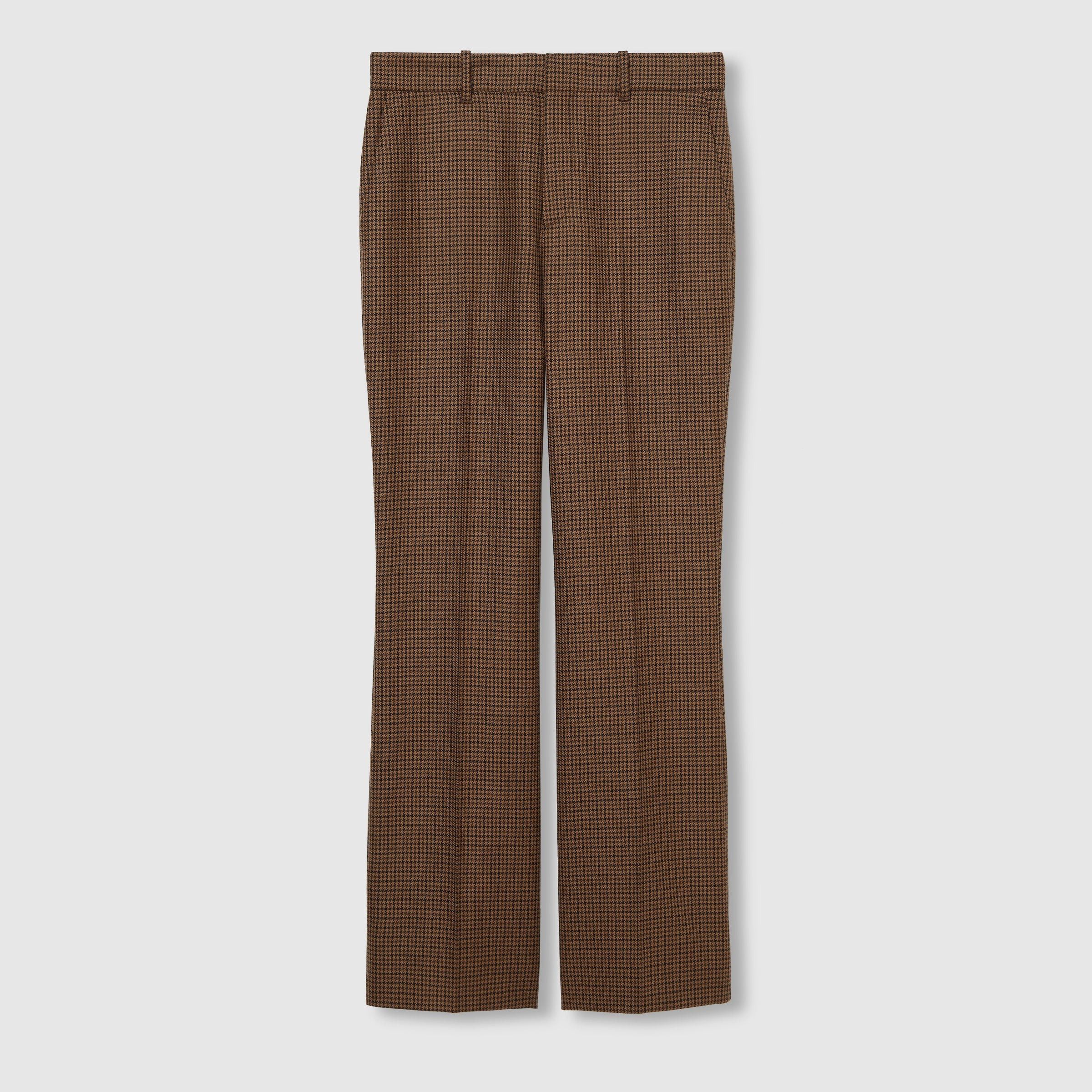 Gucci Embroidered Houndstooth Wool Pants SIZE 40