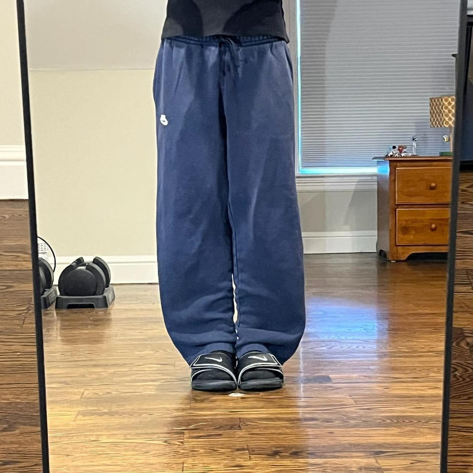 Jnco × Nike × Streetwear vintage 2000s baggy wide leg navy blue nike ...