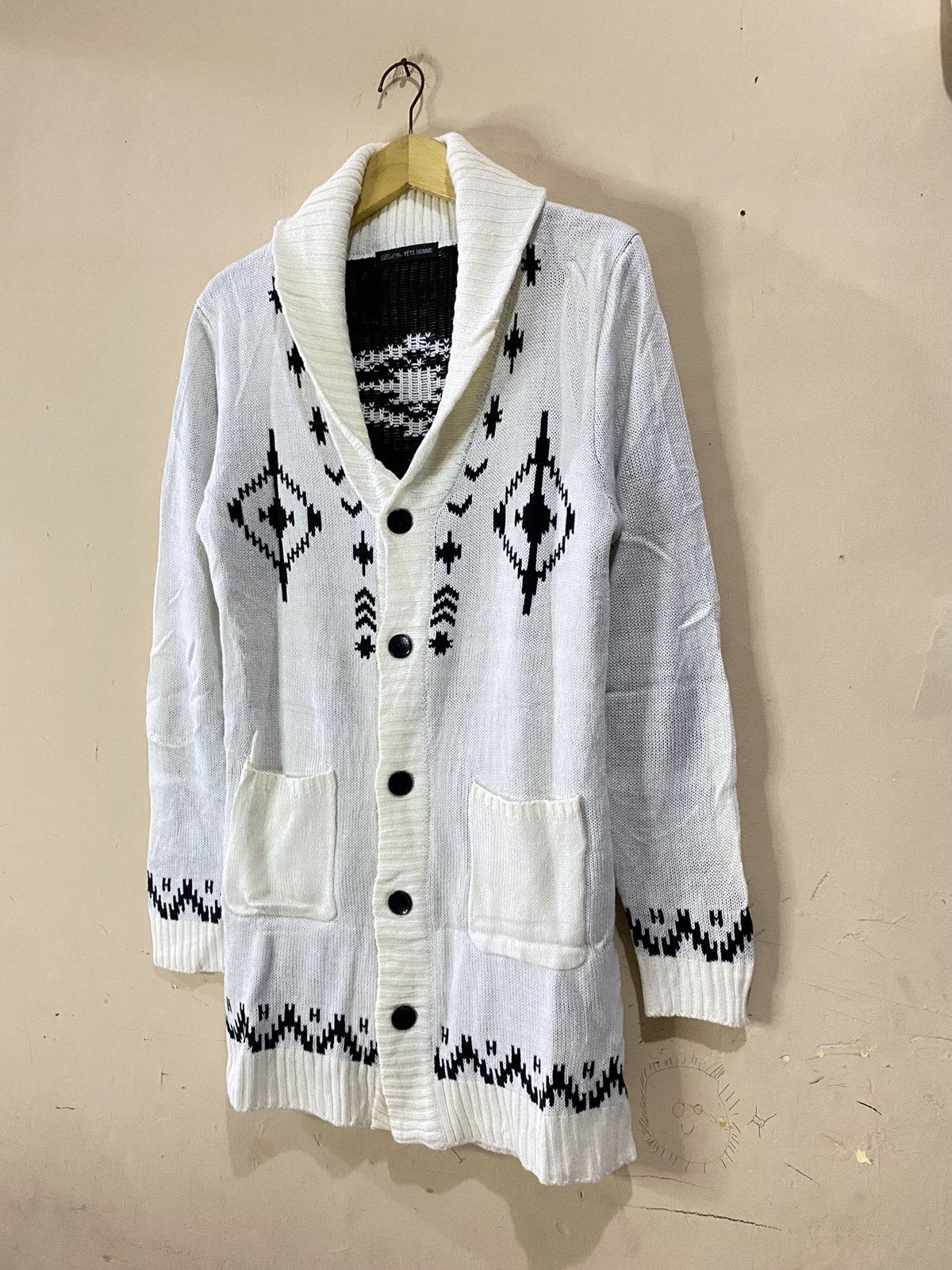 Issey Miyake Tete Homme Issey Miyake Wool Navajo Cardigan Size US M / EU 48-50 / 2 - 2 Thumbnail