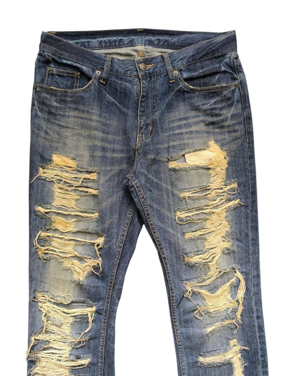 Japanese Brand PPFM Super Distressed Denim Size US 32 / EU 48 - 3 Thumbnail
