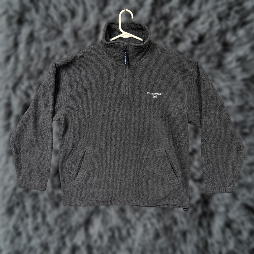 Fila FilaSport The Collection Jacket Mens L Gray 1/4 Zip Fleece Pullover Athletic Outdoor Casual Activewear Winter Size US L / EU 52-54 / 3 - 1 Thumbnail