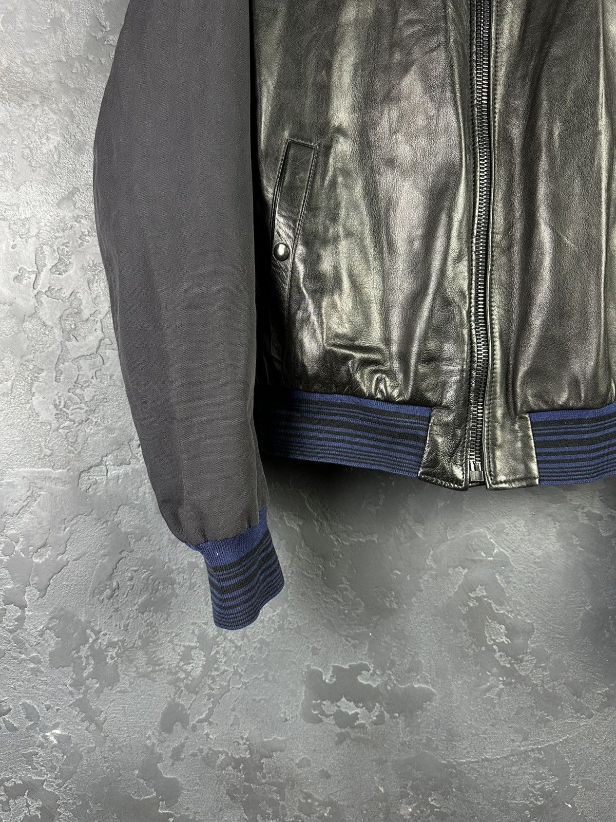 Lanvin Lanvin Men's Leather Full Zip Bomber Jacket Size US M / EU 48-50 / 2 - 4 Thumbnail