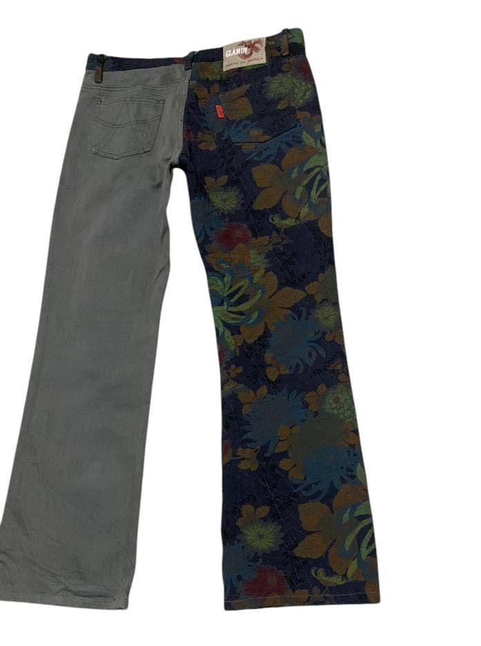 Le Grande Bleu (L.G.B.) Vintage Glamdy Patchwork Flare Bell Bottom Jeans Size US 33 - 3 Thumbnail