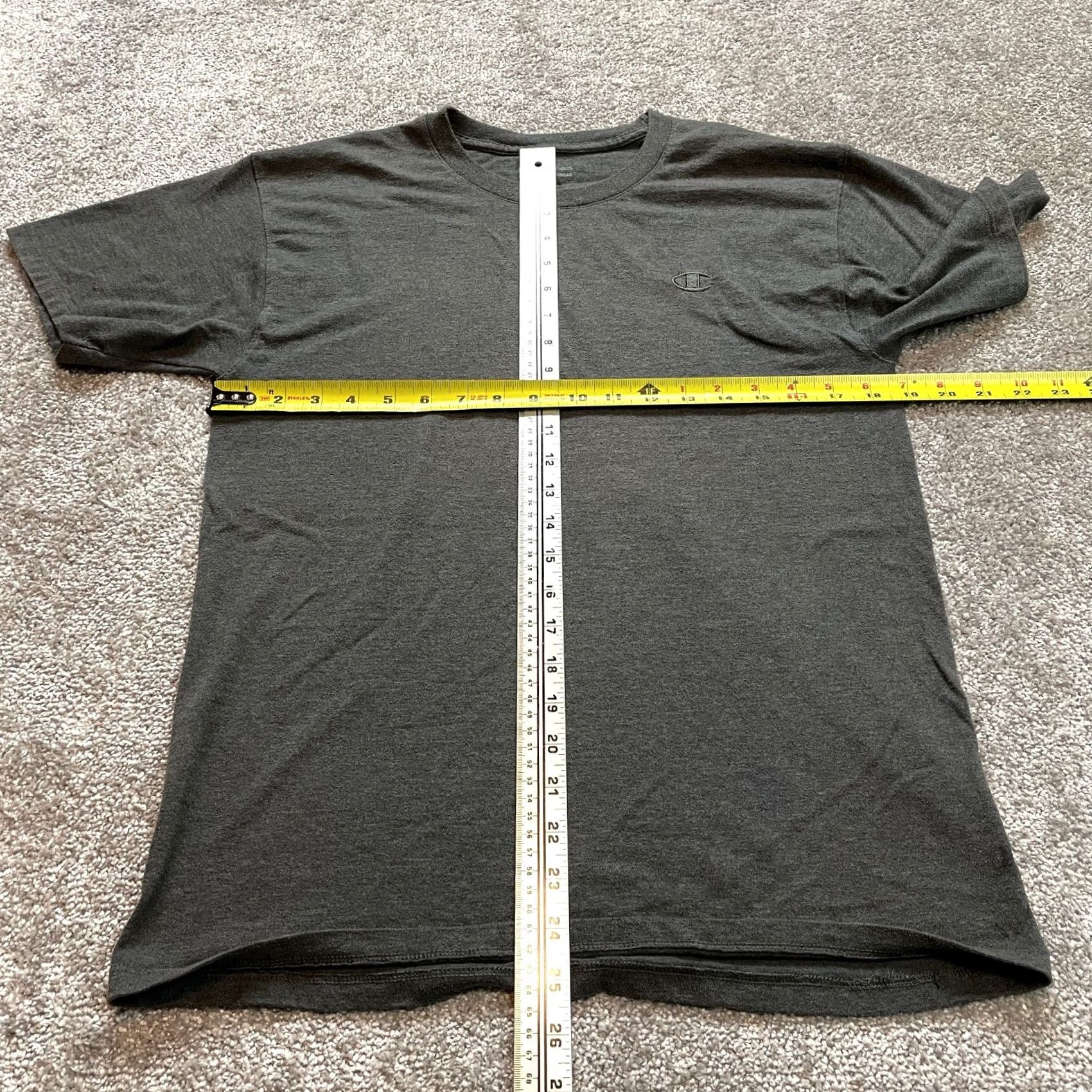 Champion Champion Shirt Mens M Gray Short Sleeve Cotton Logo Basic Gym Adult Tee Size US M / EU 48-50 / 2 - 6 Thumbnail