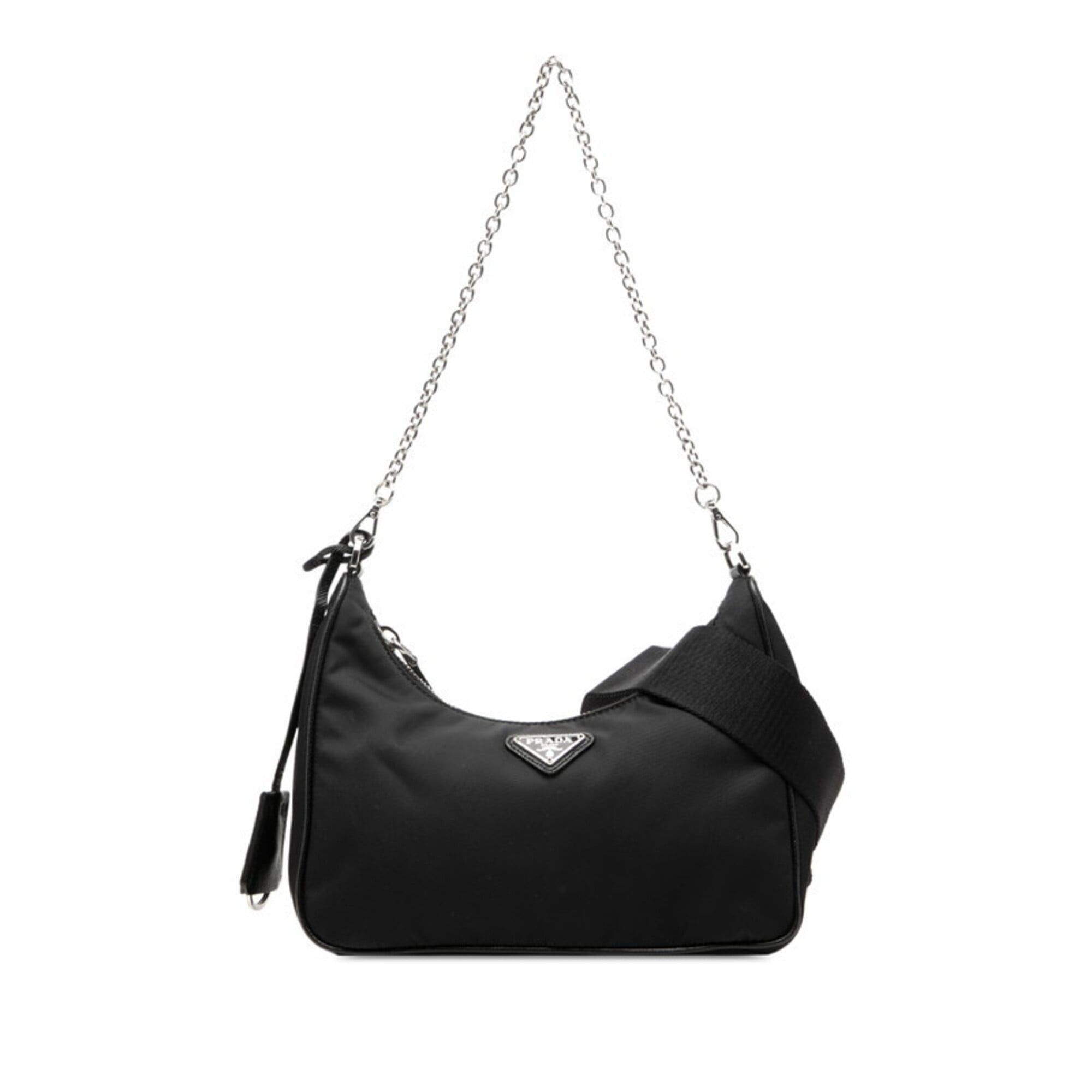 Prada Prada Re-Edition 2005 Chain Handbag Shoulder Bag 2-Way Black Nylon Leather Women's PRADA Size ONE SIZE - 1 Thumbnail