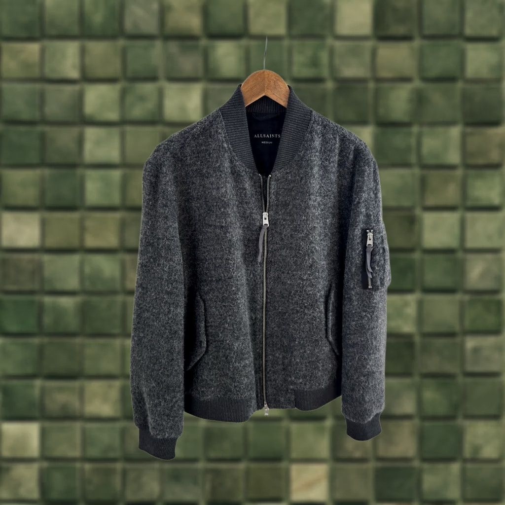 Allsaints VINTAGE AllSaints Wool Bomber Jacket Gray M Men Size US M / EU 48-50 / 2 - 1 Thumbnail