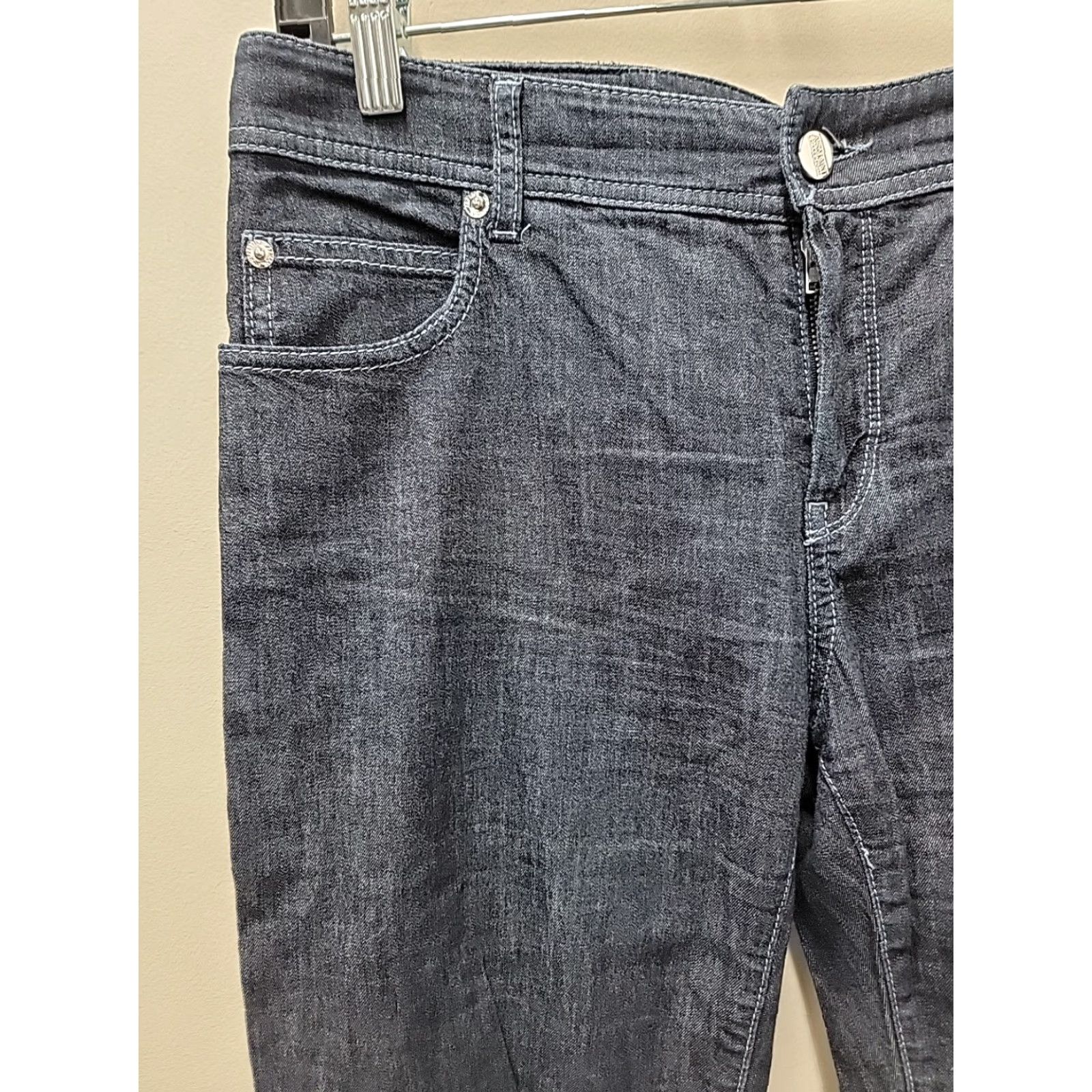 Armani Armani Collezioni Jeans Mens 31 Dark Blue Stretch Denim 5-Pocket Zip Inseam 36 Classic Regular Mens Size US 31 - 2 Thumbnail