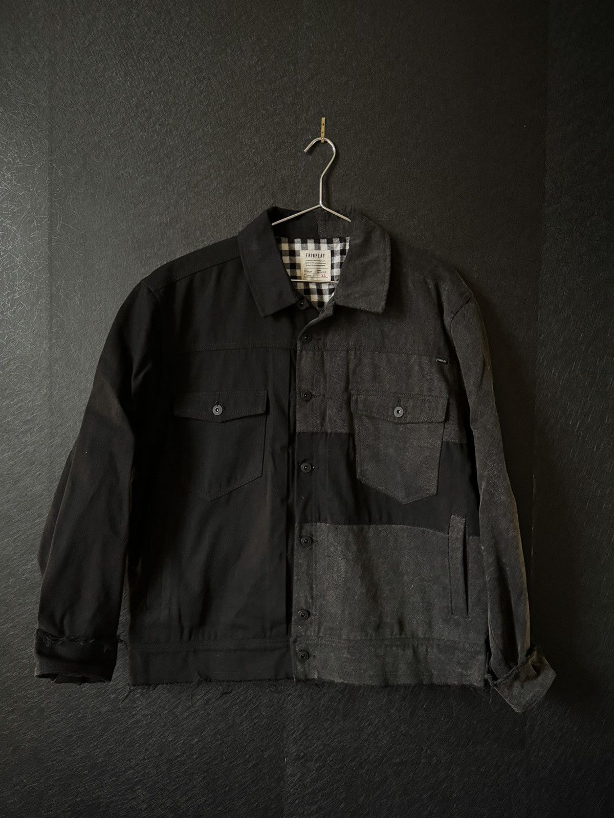 Fairplay Fair Play Blocked-Denim Trucker Type-1 Jacket Size US XL / EU 56 / 4 - 1 Thumbnail