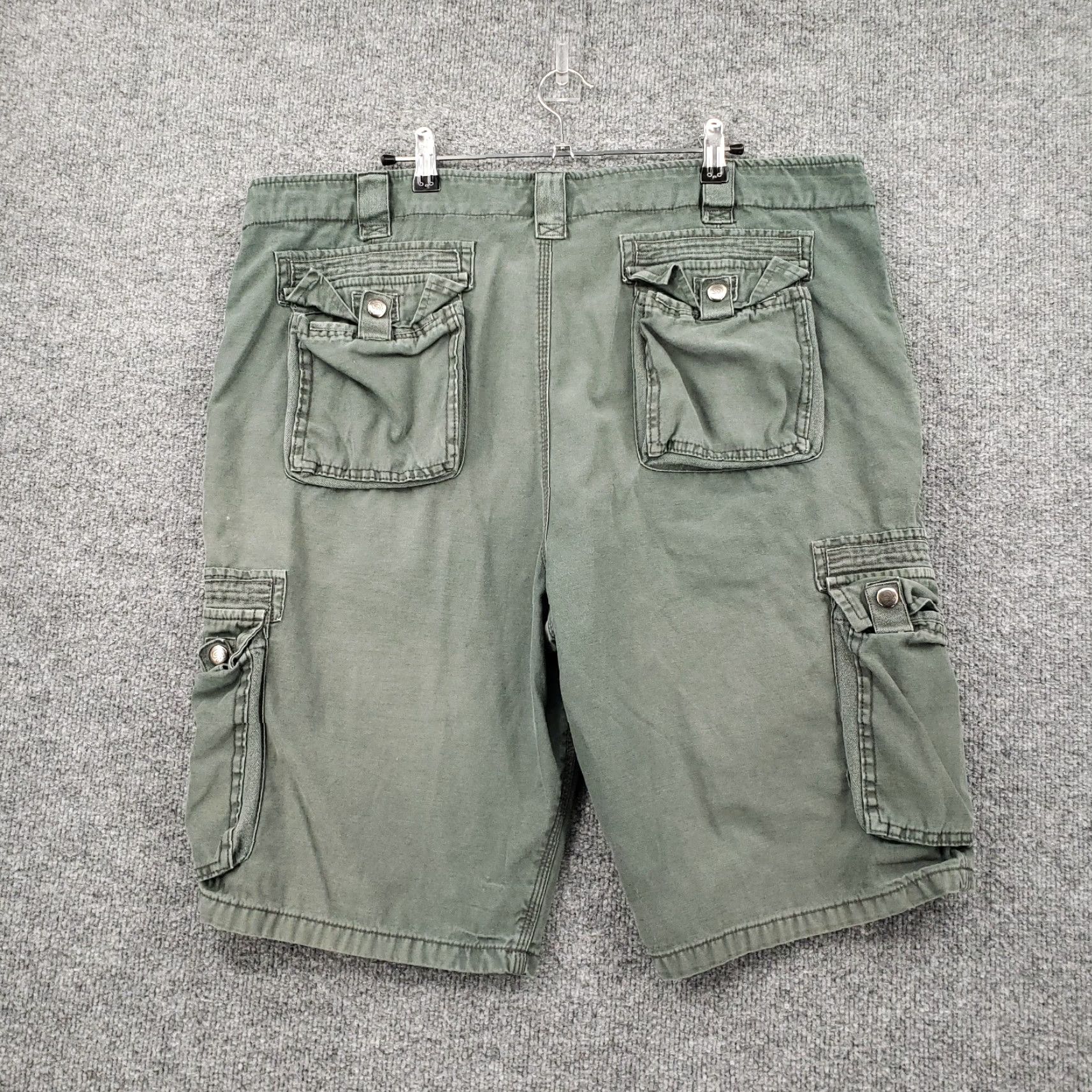 Vintage Rogue State Mens Cargo Shorts 38 Green Cotton Canvas Flat Front Pockets Outdoor Casual Utility Military Inspired Size US 38 / EU 54 - 2 Thumbnail