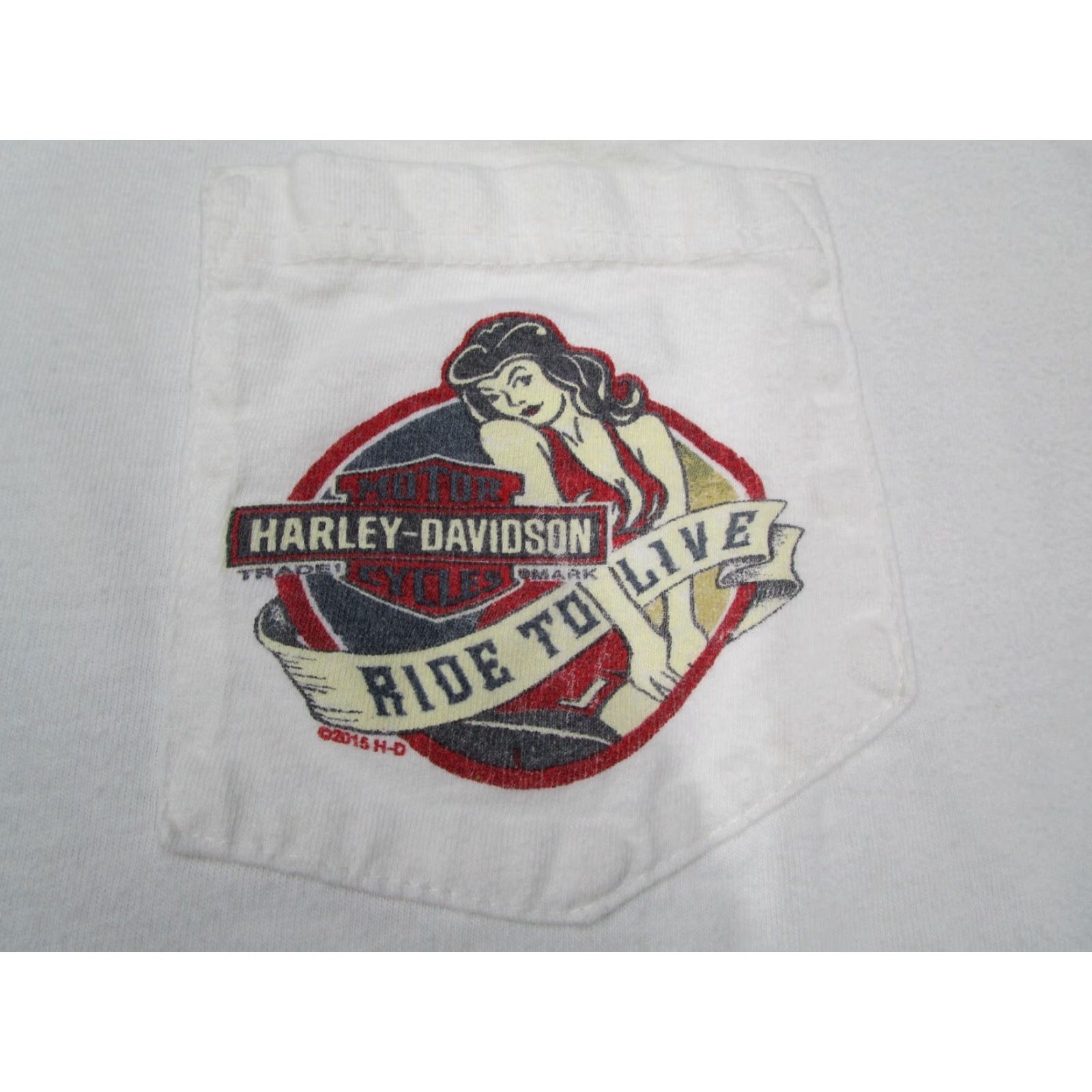 Harley Davidson Harley Davidson Shirt Mens Extra Large White Irvine Ride to Live Double Sided Size US XL / EU 56 / 4 - 4 Thumbnail