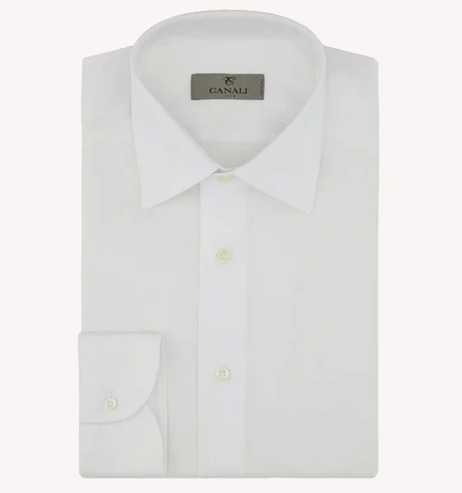 Canali Canali White Italian Cotton Shirt – Size 43/17-Made in Italy Size US XL / EU 56 / 4 - 1 Thumbnail