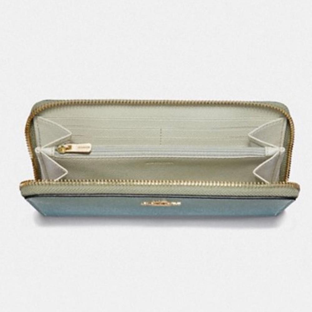 Coach COACH Ombre Teal Blue Sea Green Accordion Zipped Wallet Size ONE SIZE - 2 Thumbnail