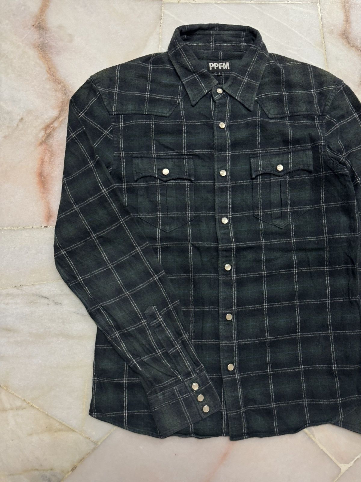 PPFM 💥PPFM WESTERN FLANNEL SHIRT L FIT S 90s STYLE Size US L / EU 52-54 / 3 - 4 Thumbnail