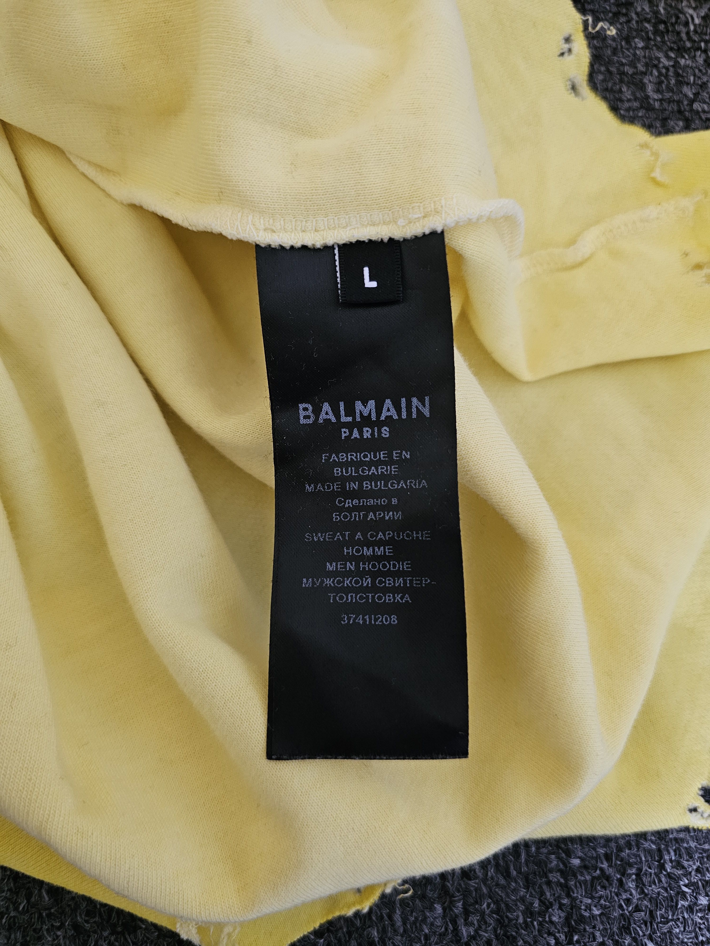 Balmain Balmain Men's Short-Sleeve Hooded Sweatshirt Size L Size US L / EU 52-54 / 3 - 7 Thumbnail