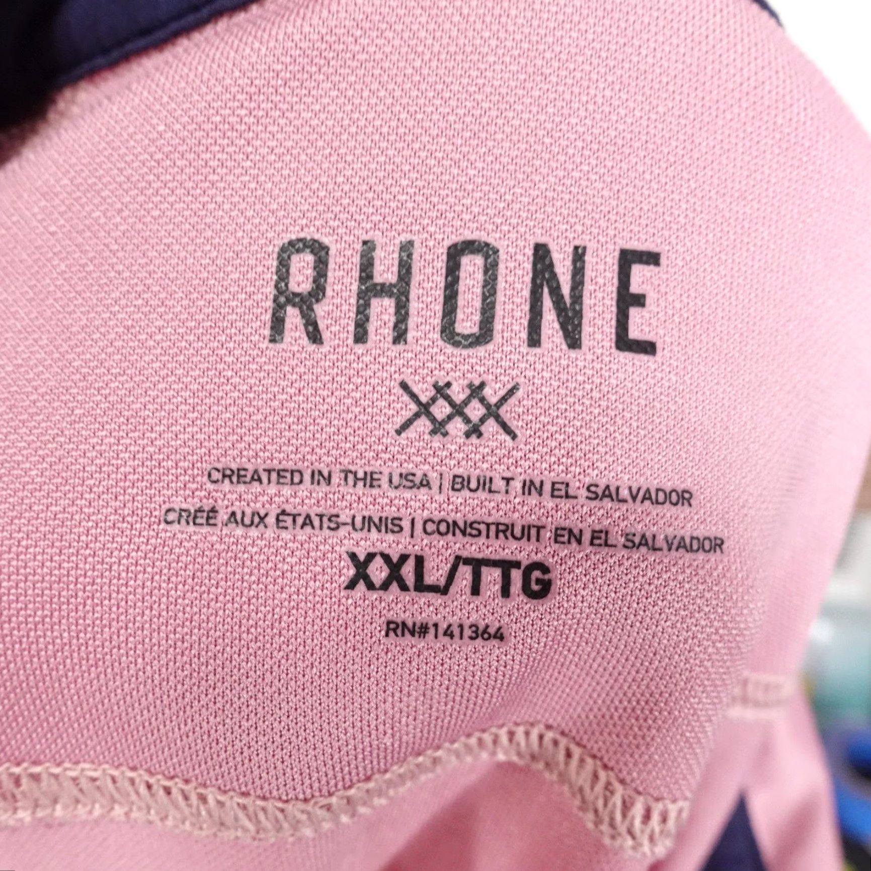 Rhone Rhone Polo Shirt Mens 2XL Pink Stretch Performance Tagless Knit Golf Casual Shirt Size US XXL / EU 58 / 5 - 7 Thumbnail