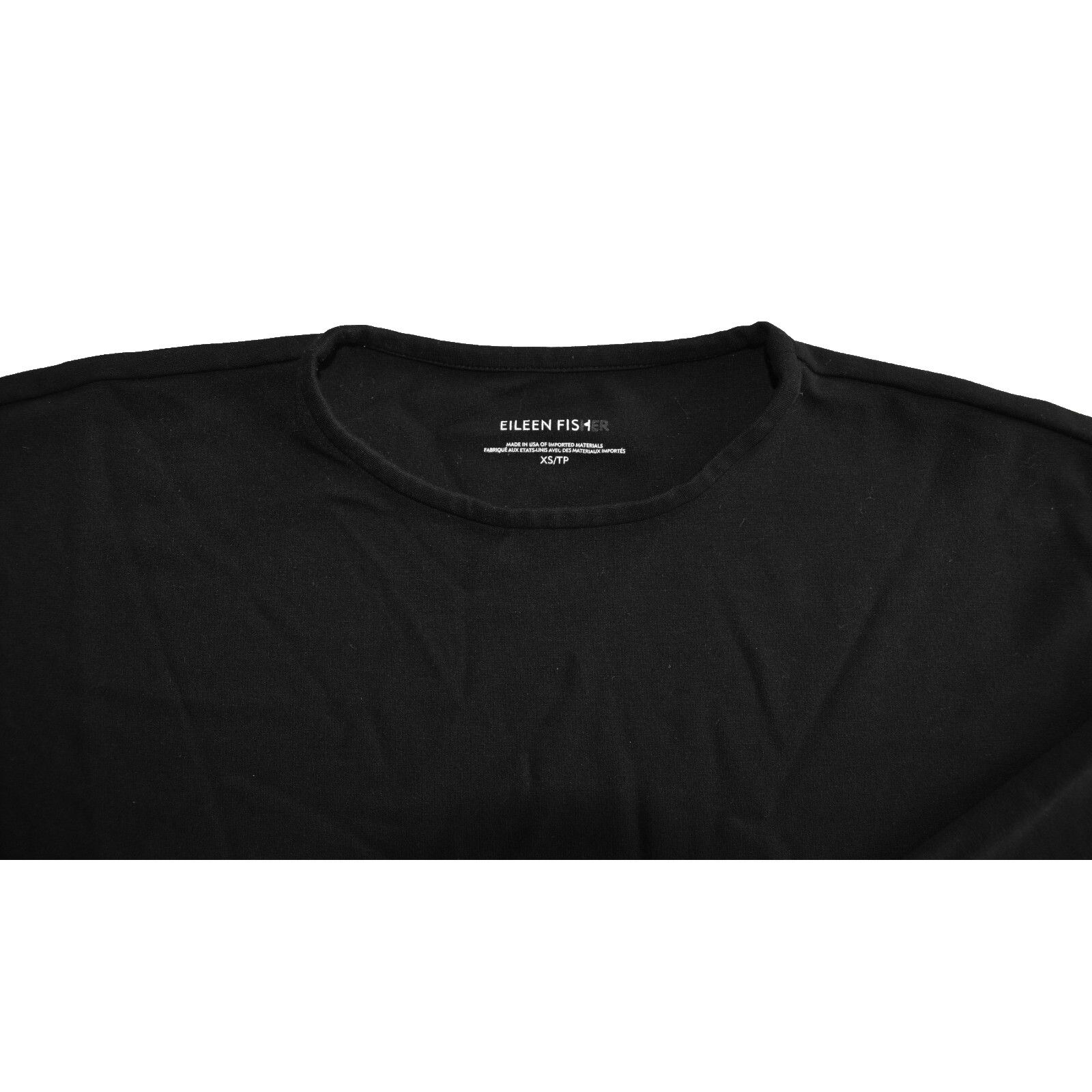 Eileen Fisher EILEEN FISHER Black Tencel Crewneck Relaxed Fit Top Size XS Size XS / US 0-2 / IT 36-38 - 3 Thumbnail