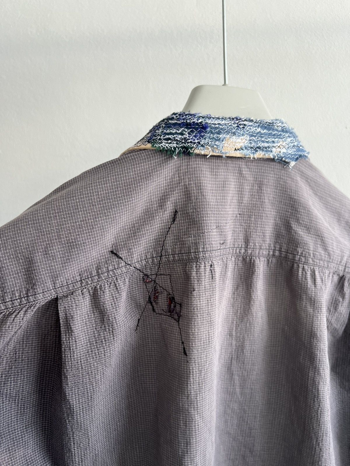 Vintage Thrashed Sashiko Vintage Flannel Shirt Distressed Size US L / EU 52-54 / 3 - 6 Thumbnail