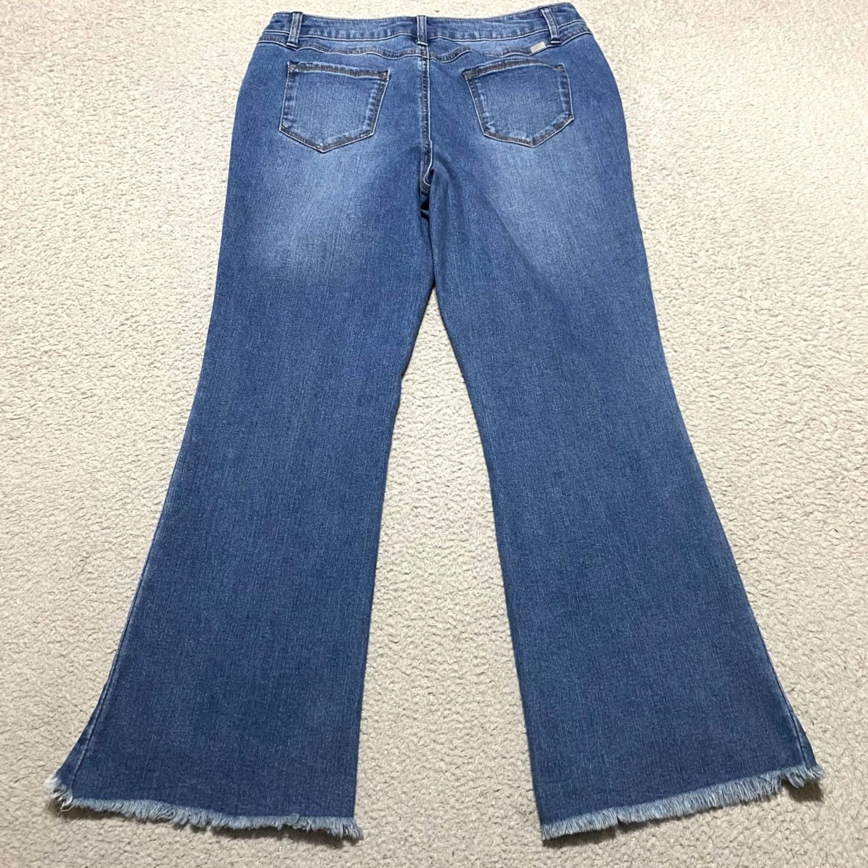 Vintage 1822 Denim Womens Jeans Blue Medium Wash Bootcut High Rise Raw Hem sz 10 Size 32" / US 10 / IT 46 - 2 Thumbnail