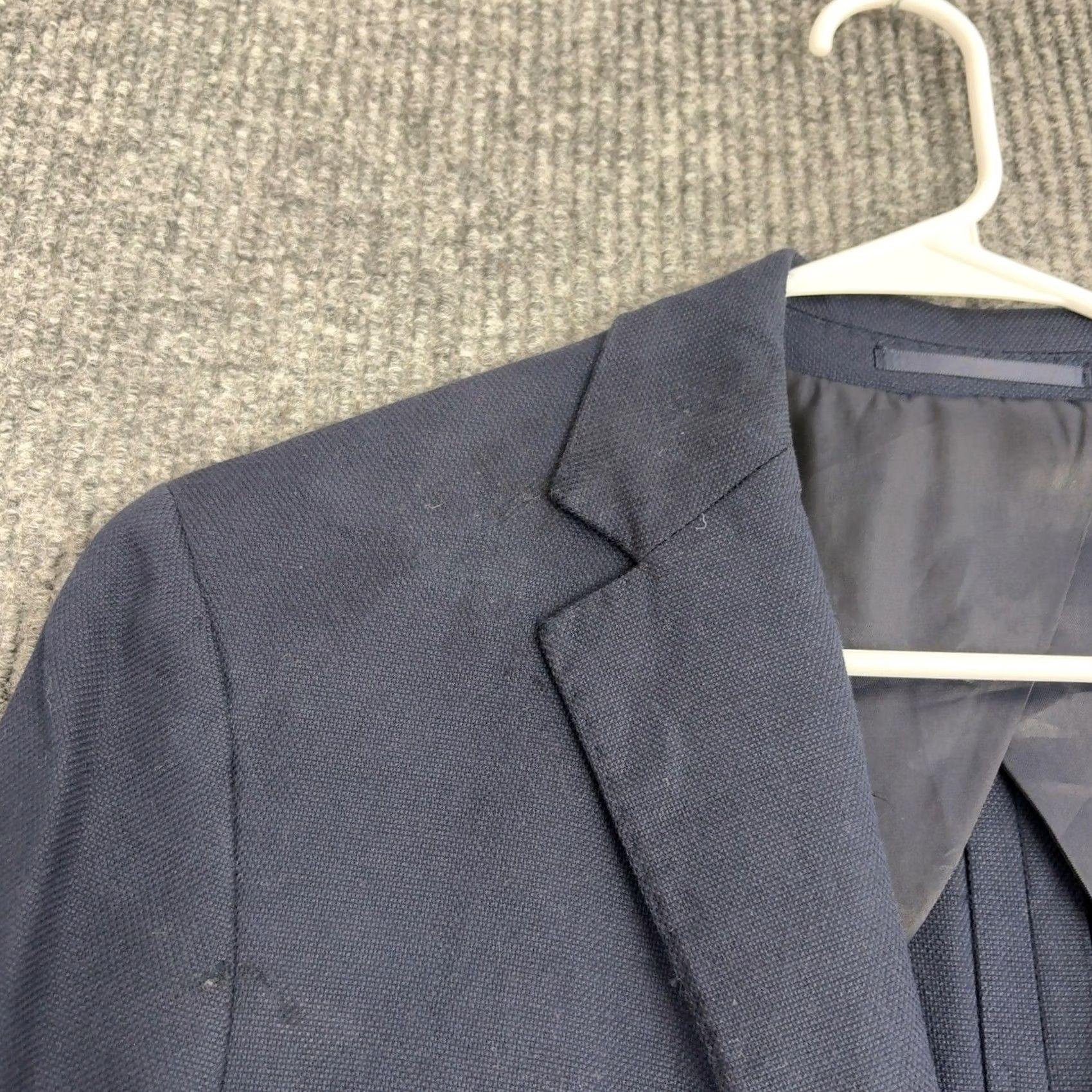 Charles Tyrwhitt Charles Tyrwhitt Blazer Mens 40R Navy Blue Cotton Elastane Slim Fit Professional Size 40R - 3 Thumbnail