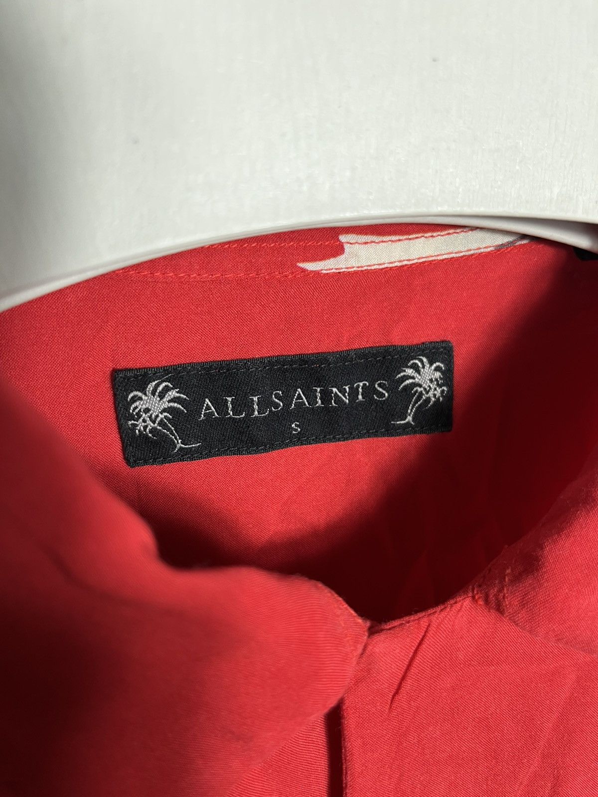 Allsaints Allsaints mokapu red viscose shirt mens lightweight floral Size US S / EU 44-46 / 1 - 2 Thumbnail
