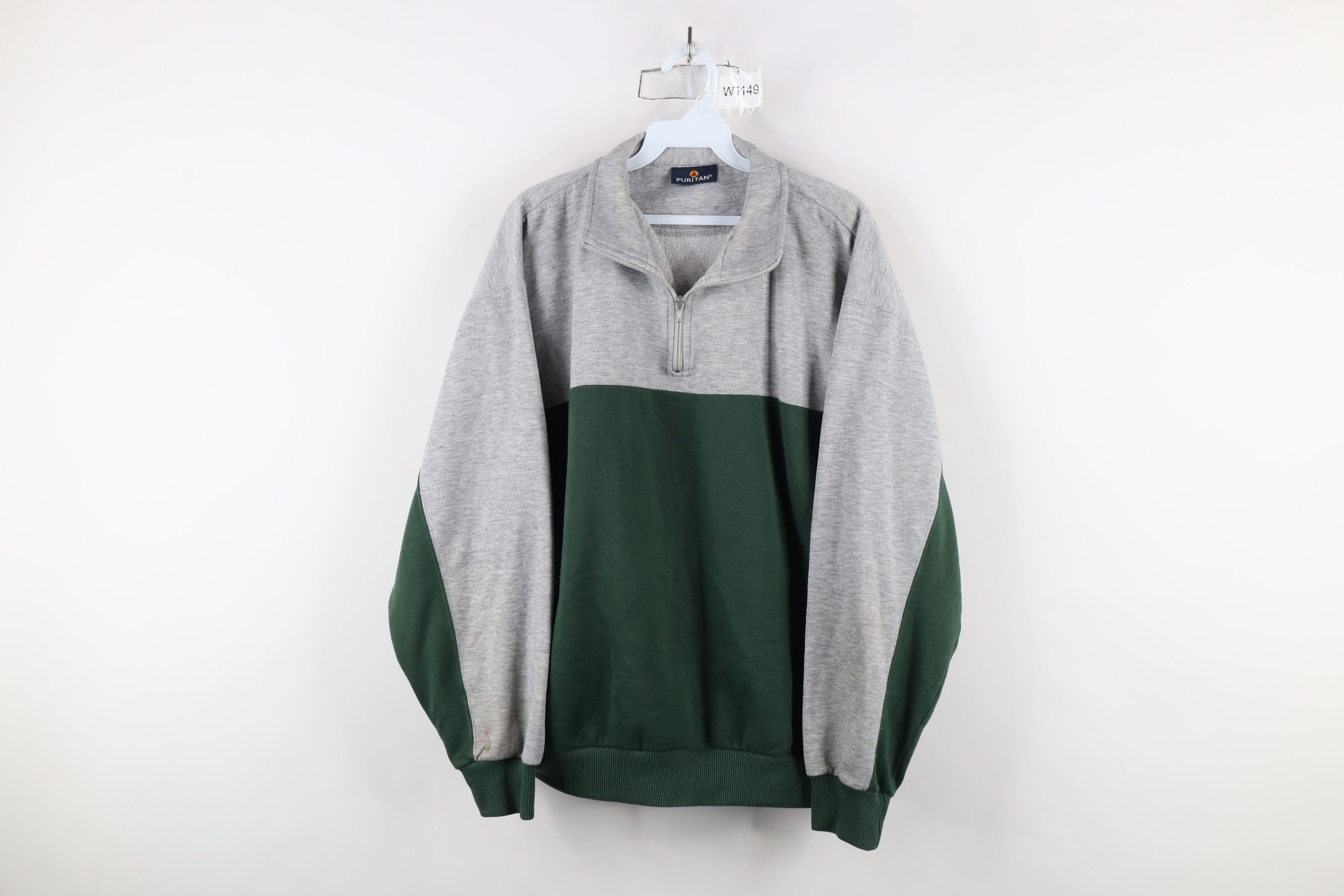Vintage Vintage 90s Streetwear Block Half Zip Pullover Sweatshirt Size US XXL / EU 58 / 5 - 1 Thumbnail