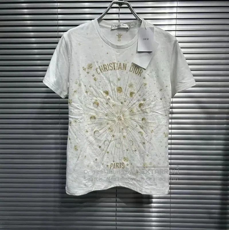 Dior Dior Summer Cream Cotton T-Shirt . Size S / US 4 / IT 40 - 1 Thumbnail