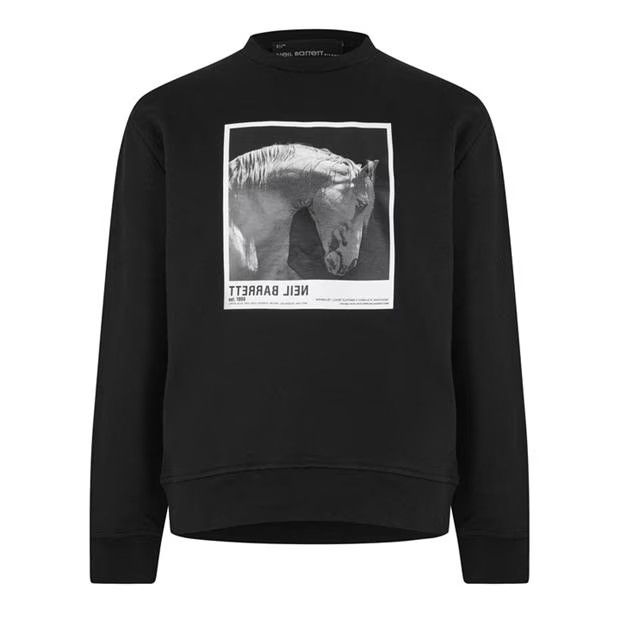 image of Neil Barrett O1G2R1Mq0424 Sweatshirts In Black & Greys in Black/Greys, Men's (Size Medium)