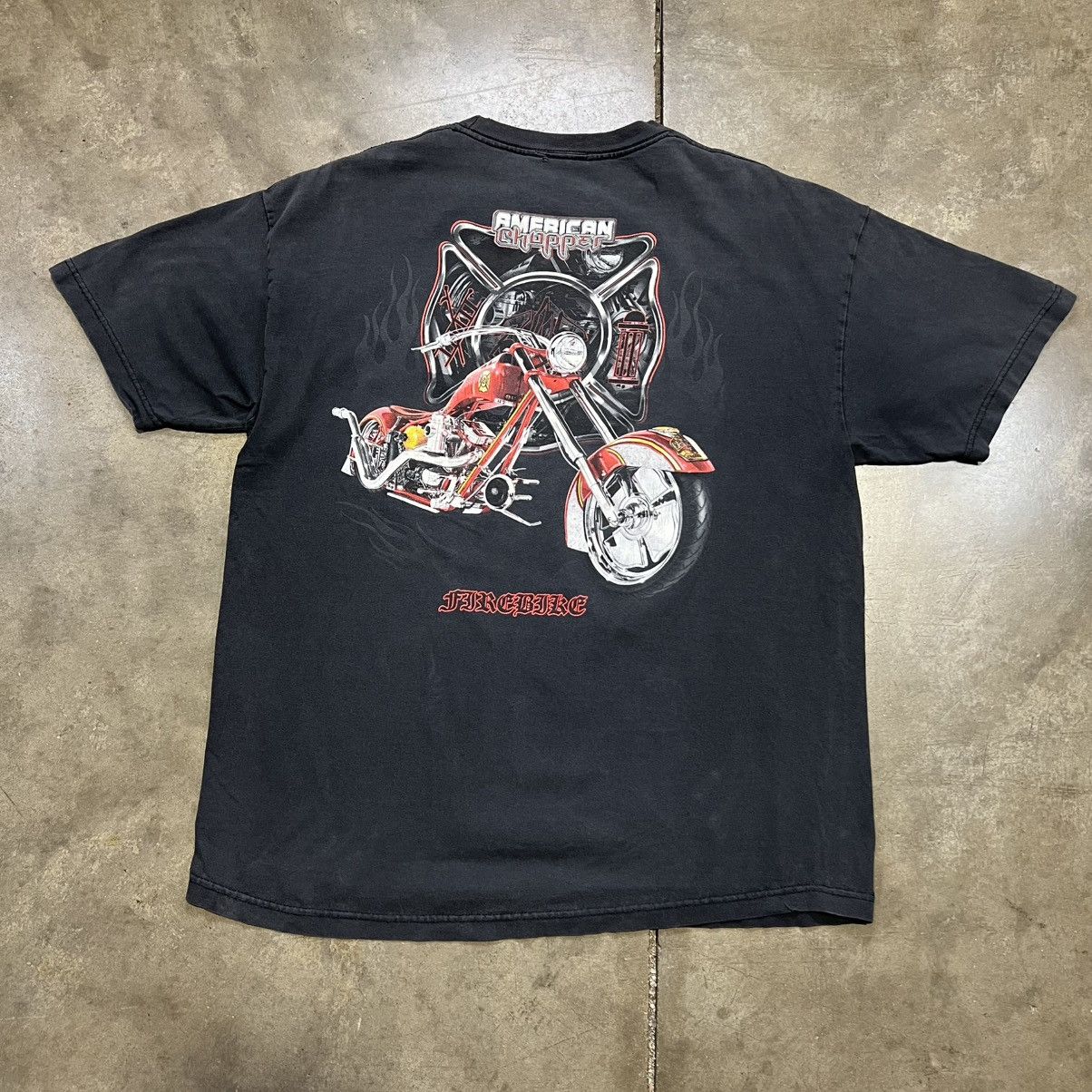 Vintage Vintage American Choppers Fire Bike Motorcycle Tee Sun Faded Size US XL / EU 56 / 4 - 4 Thumbnail