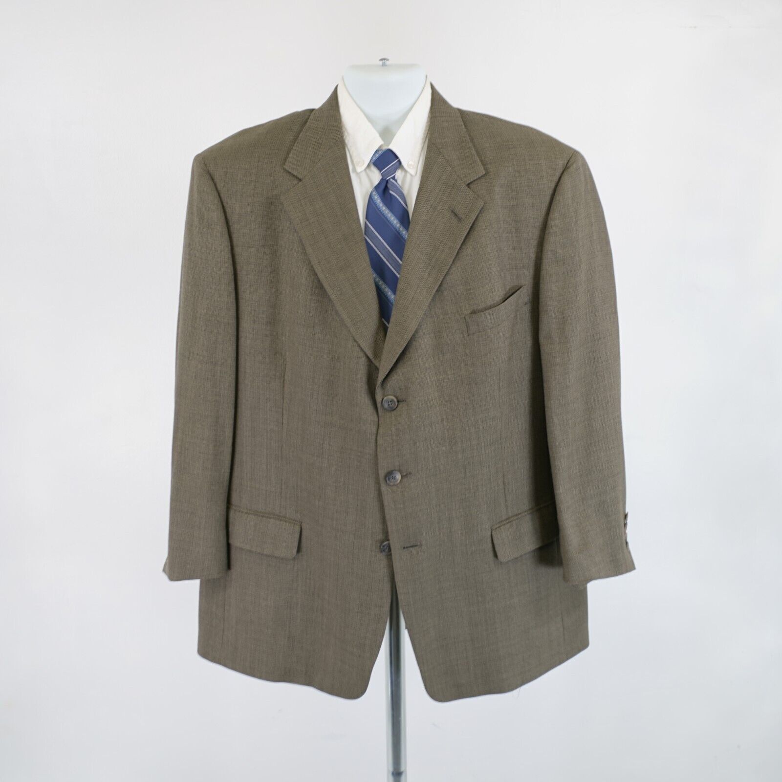 Austin Reed Austin Reed Thick Wool Green Beige Check Sport Coat 46R 3 Bu Size 46R - 4 Thumbnail