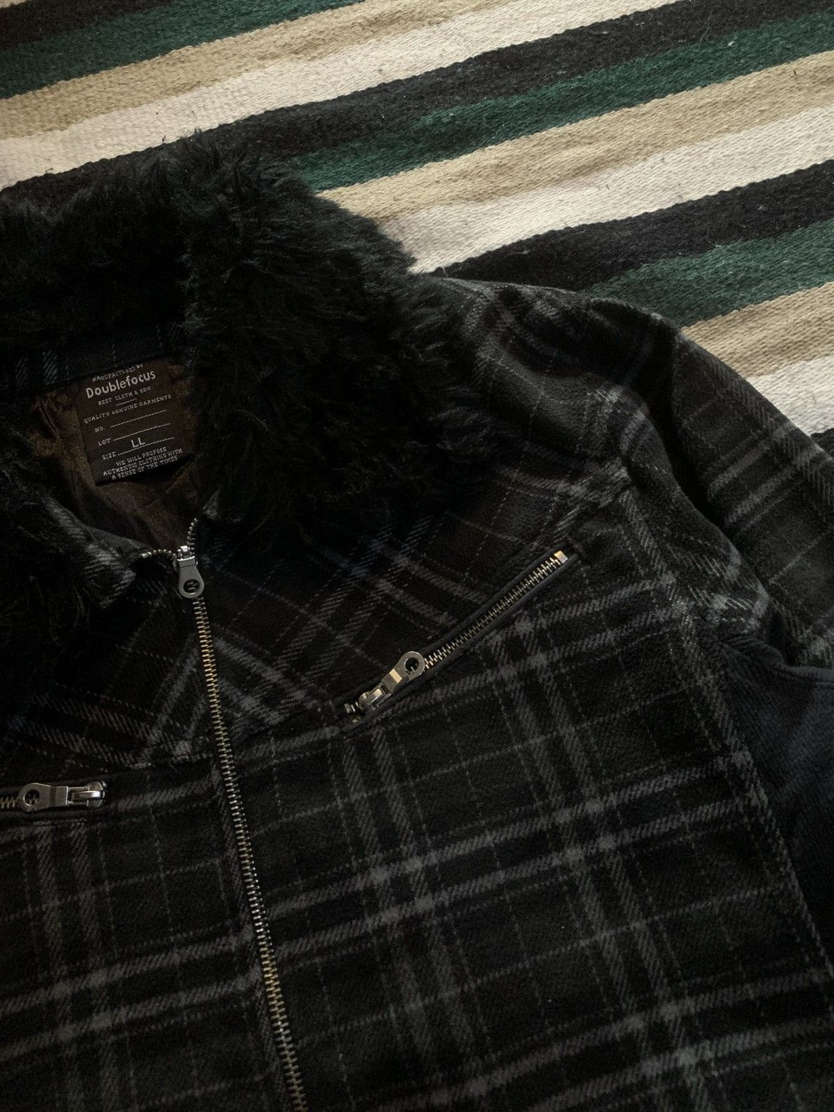 Japanese Brand Double Focus Fur Multi Pocket Jacket Tartan LGB Style Size US L / EU 52-54 / 3 - 11 Thumbnail