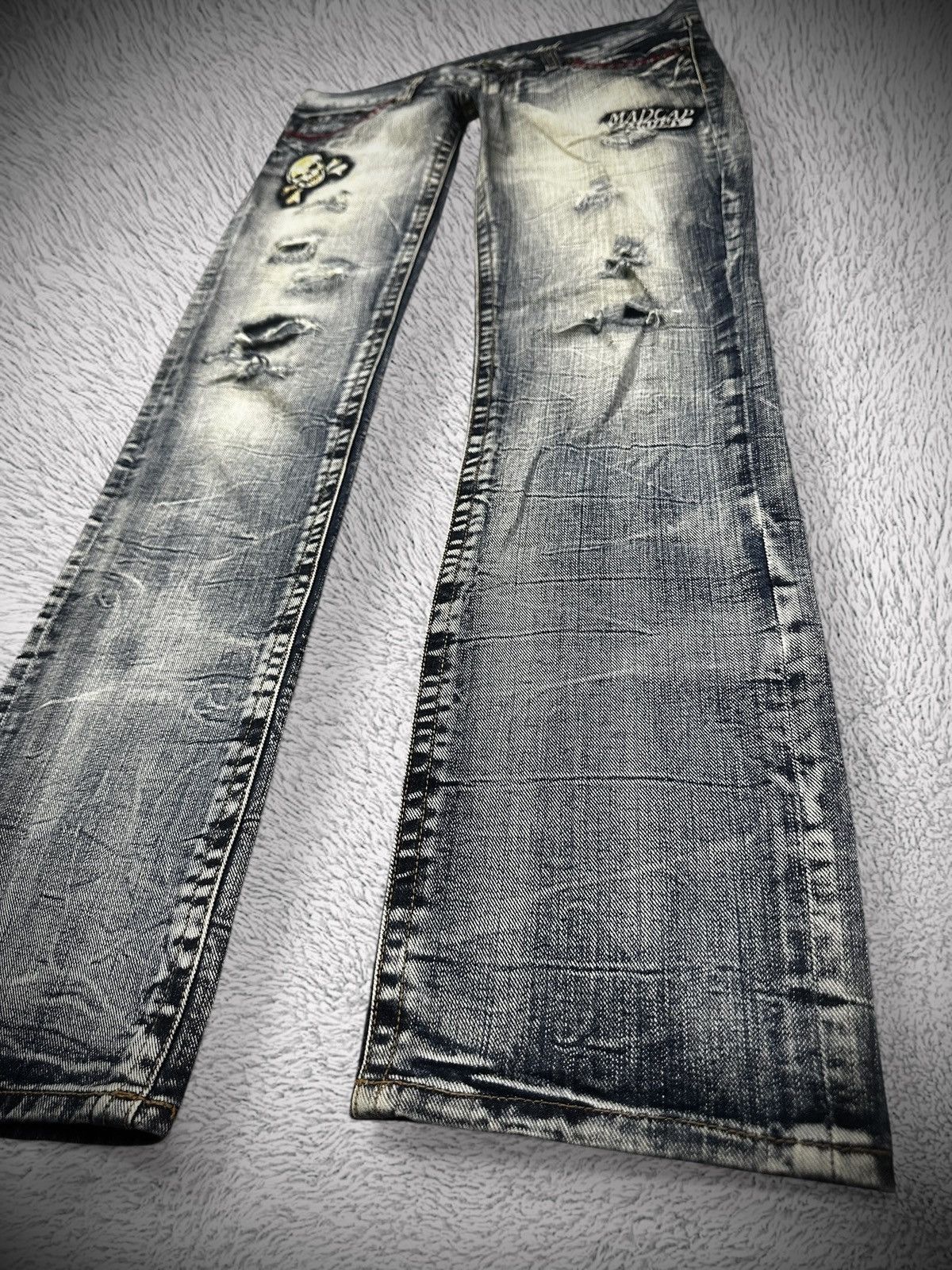 Japanese Brand 💥rare💥 japanese brand Sky Bomber Distressed Patchwork Denim Size US 33 - 3 Thumbnail