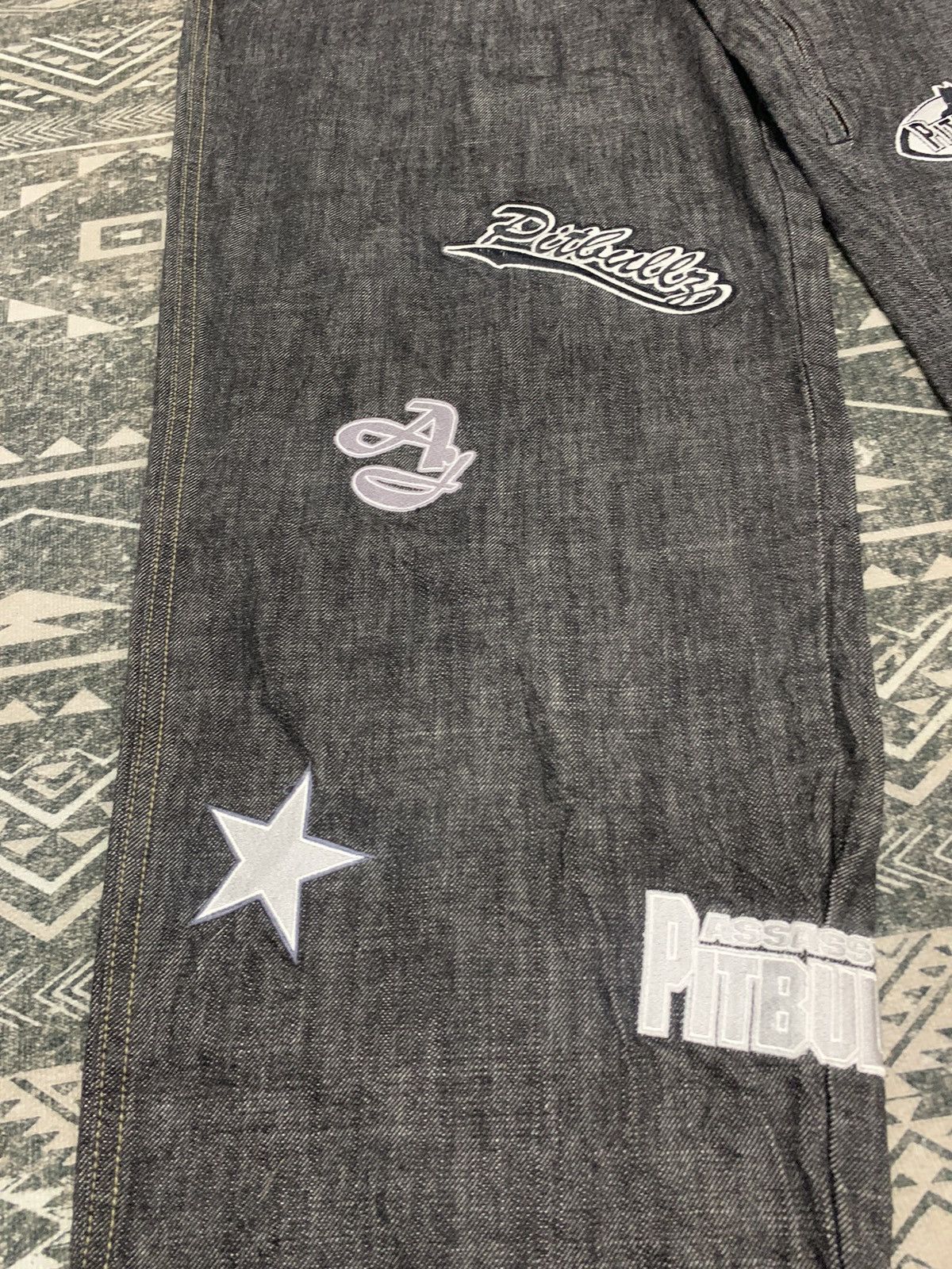 Other 🔥BAGGY🔥OG ASSASSYN JEANZ BAGGY EMBROIDERED PANT RARE DESIGN Size US 36 / EU 52 - 3 Thumbnail