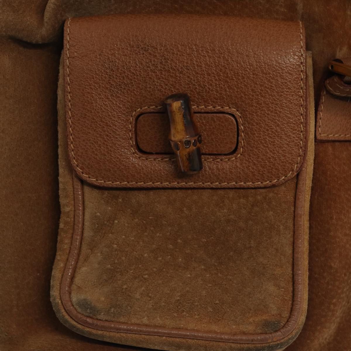 Gucci GUCCI Bamboo Shoulder Bag Suede Brown Gold 003 2058 003 2058 Size ONE SIZE - 24 Thumbnail