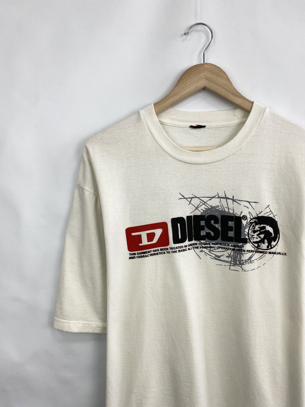 Diesel 🇺🇸 Vintage 90s Diesel Y2K Big logo T-Shirt Retro Rare Hype Size US XXL / EU 58 / 5 - 2 Thumbnail
