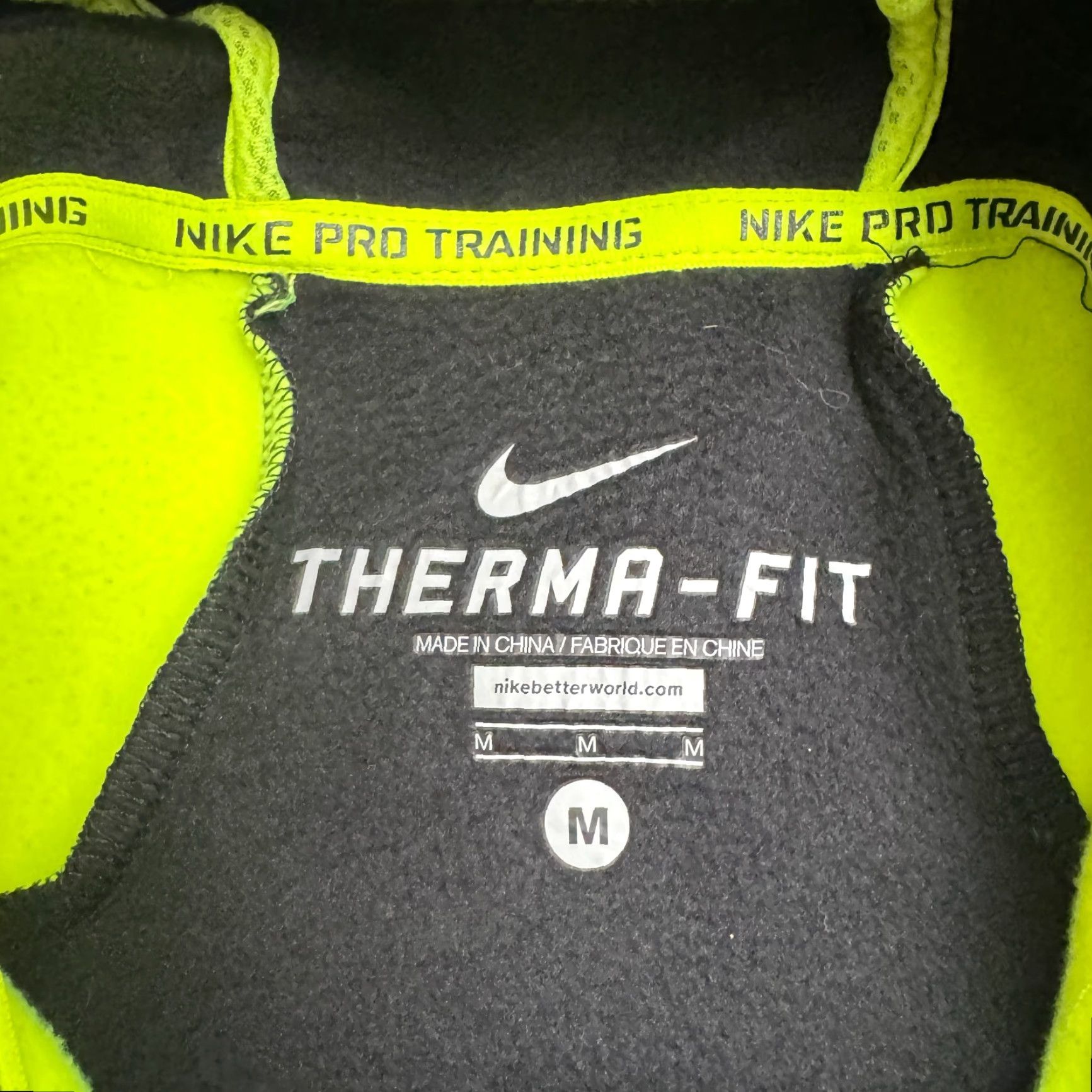Nike Nike Pro Training Thermal-Fit Pullover Hoodie Mens Medium Black Neon Multicolor Nike Therma-Fit Sports Outdoor Sweatshirt Hooded Long Sleeve Size US M / EU 48-50 / 2 - 6 Thumbnail