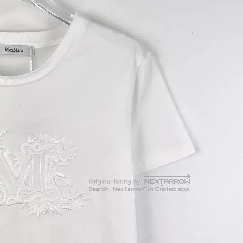 Max Mara MaxMara White Cotton Women's T-Shirt . Size S / US 4 / IT 40 - 3 Thumbnail