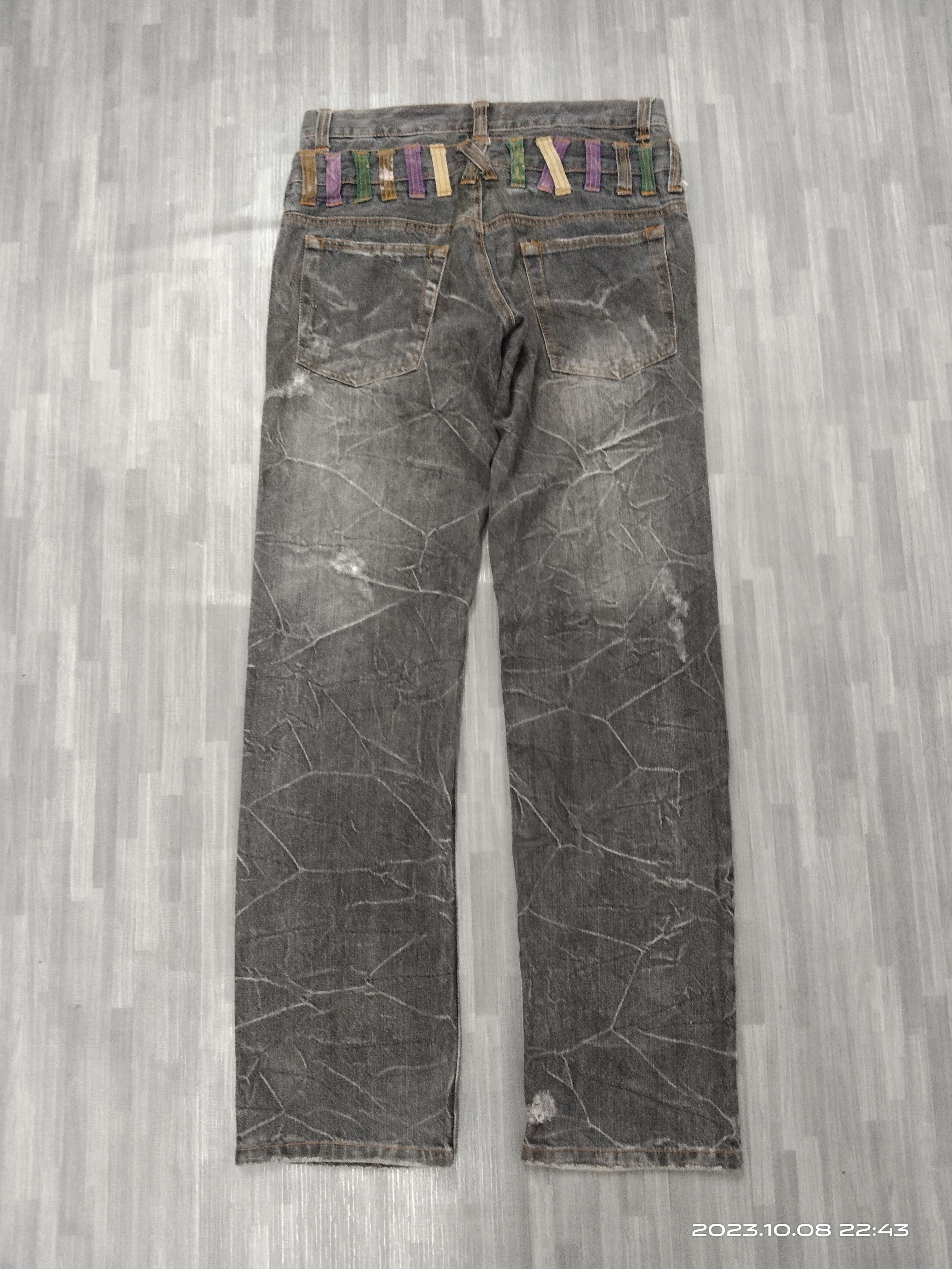 Japanese Brand SICK DOUBLE WAIST NYLAUS CLOTHING DENIM PANTS Size US 30 / EU 46 - 3 Thumbnail