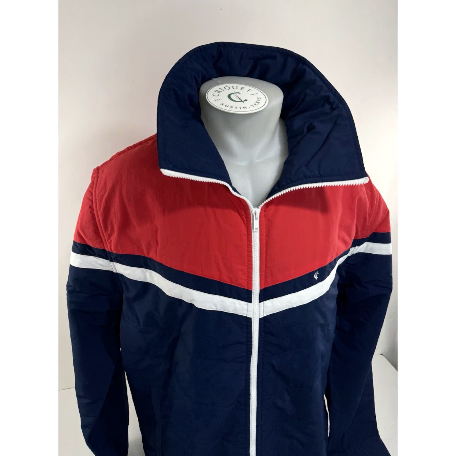 Vintage CRIQUET Jacket XL Embroidered Quilted Skiing Nylon Mens Blue / Red / White APRES SKI 2022 Quilt Embroidered XL Jacket Size US XL / EU 56 / 4 - 3 Thumbnail