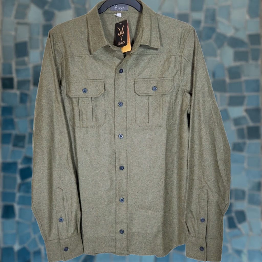 Vintage Ibex Beacon Shirt Wool Blend Button Down Acorn Heather Green Pockets Men's S New Shirts Size US S / EU 44-46 / 1 - 1 Thumbnail