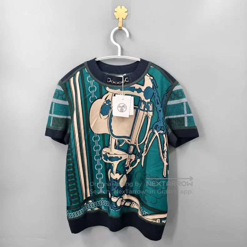 Hermes Hermes Silk and Cashmere Mixed Chain Short Sleeve Size XXS / US 00 / IT 34 - 1 Thumbnail