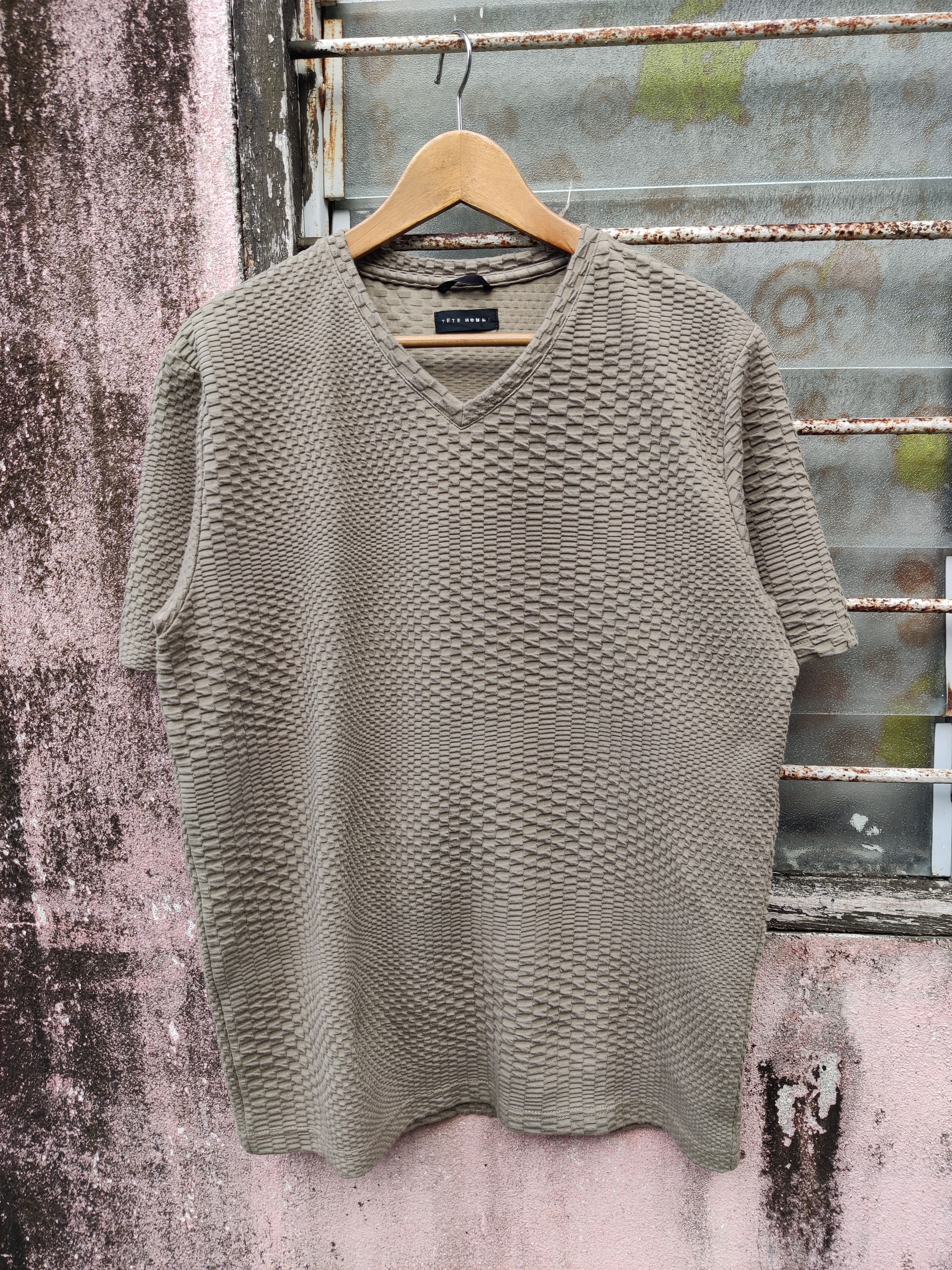 Japanese Brand Vintage Tete Homme Issey Miyake 3D Checkers Bondage Shirt Size US M / EU 48-50 / 2 - 2 Thumbnail