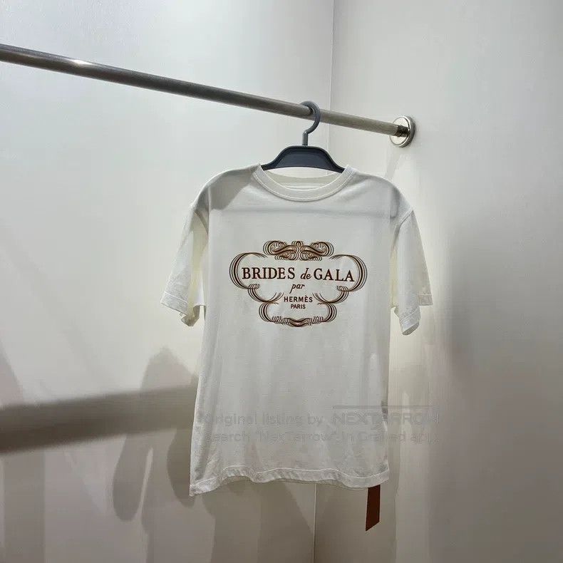 Hermes Hermes Letter Printed Pattern Round Neck Short Sleeve Size XS / US 0-2 / IT 36-38 - 1 Thumbnail