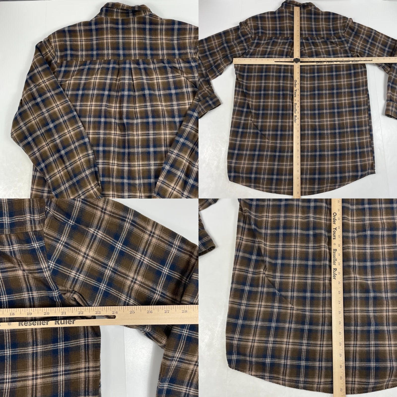 Wrangler VINTAGE Wrangler Shirt Mens Large Tall Brown Flannel Long Sleeve Button Down Work Rugged Size US L / EU 52-54 / 3 - 8 Thumbnail