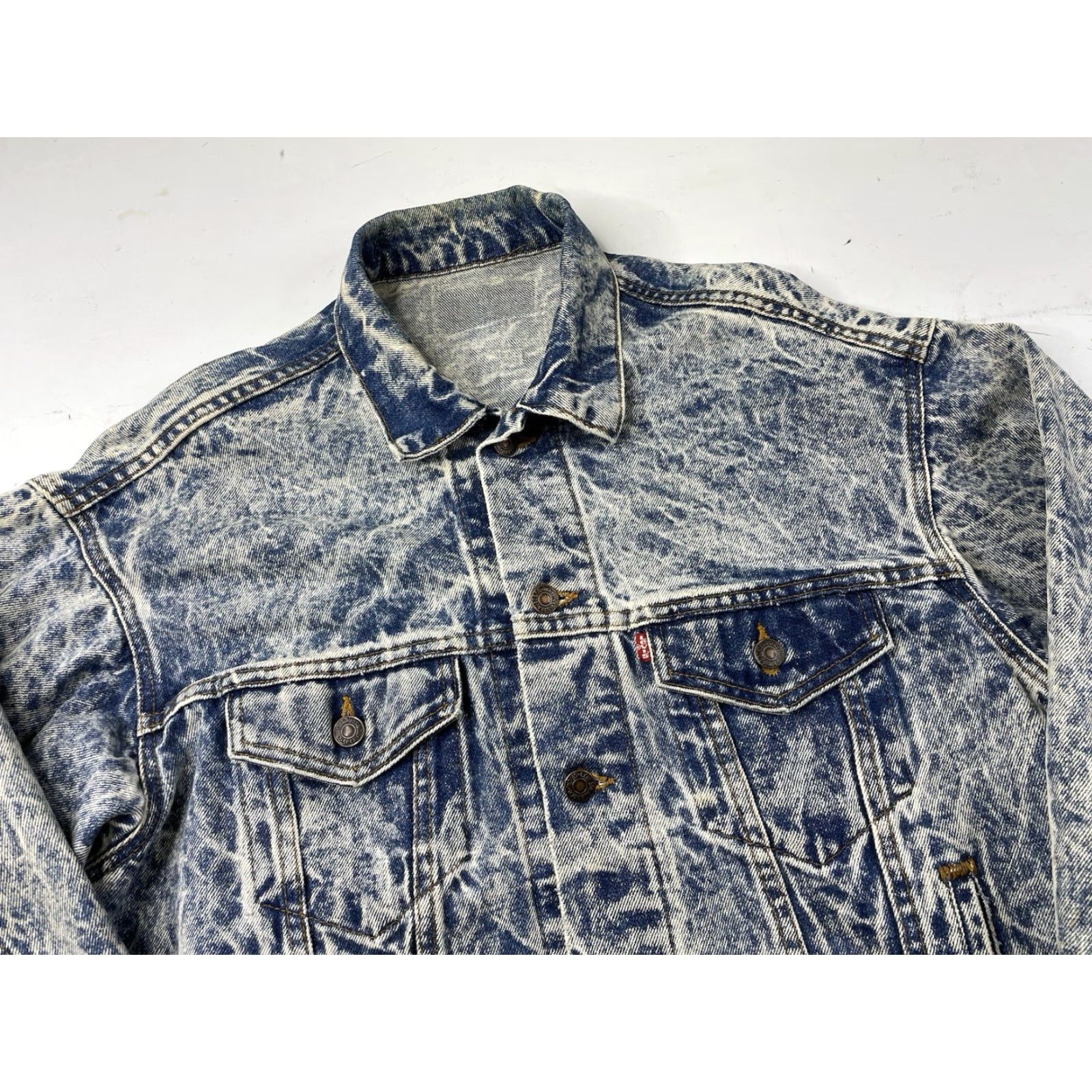 Levi's VINTAGE Levi's Denim Jacket Acid Wash Blue USA Made in USA Mens M 523 127 Size US M / EU 48-50 / 2 - 6 Thumbnail