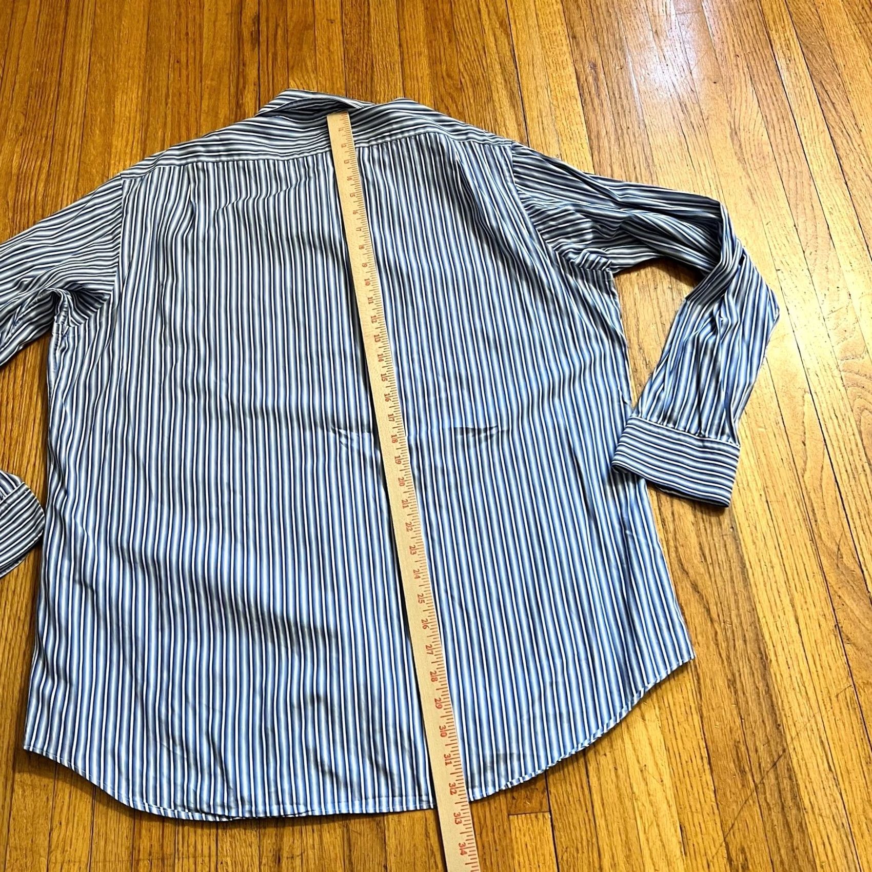Ralph Lauren Ralph Lauren Purple Label Mens Dress Shirt Blue Stripe Italy Button Up XL Size 46R - 4 Thumbnail