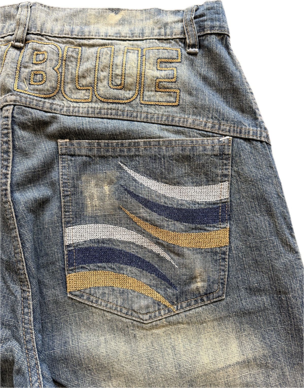 Other Y2K Raw Blue Spelled Out Jeans Size US 36 / EU 52 - 4 Thumbnail
