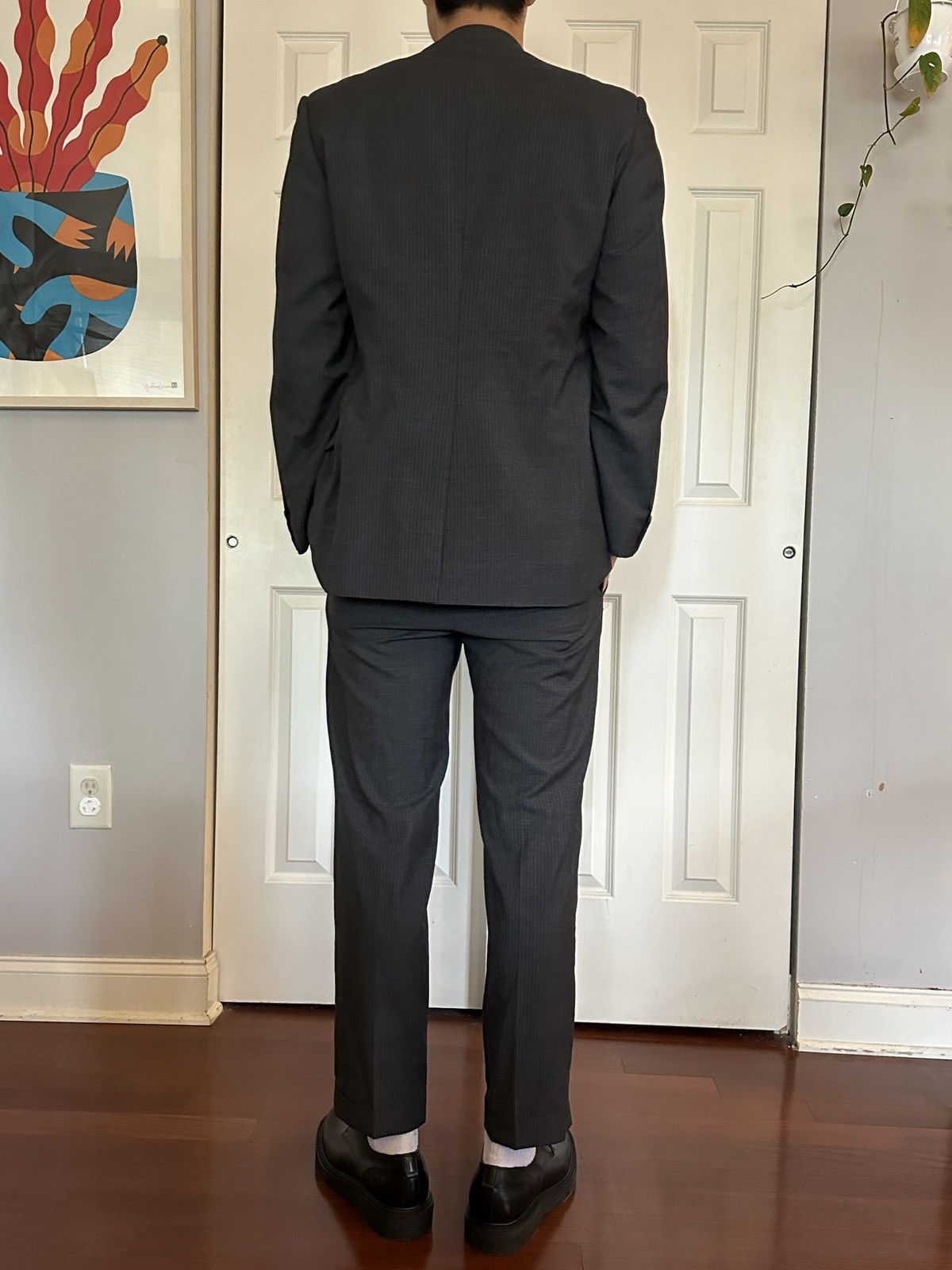 Gucci Vintage GUCCI Grey Stripe 3-Button Suit – Tailored Ankle Fit Size 44R - 2 Thumbnail