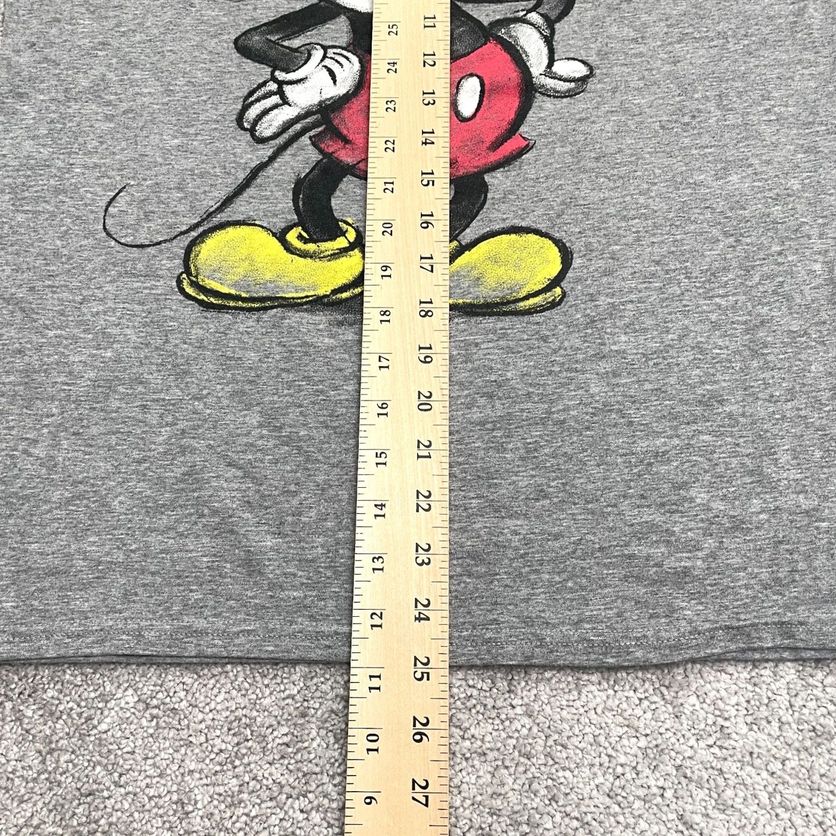 Disney Disney Mickey Mouse Womens Graphic Tee Medium Gray Short Sleeve Crewneck Cotton Size 32" / US 10 / IT 46 - 7 Thumbnail