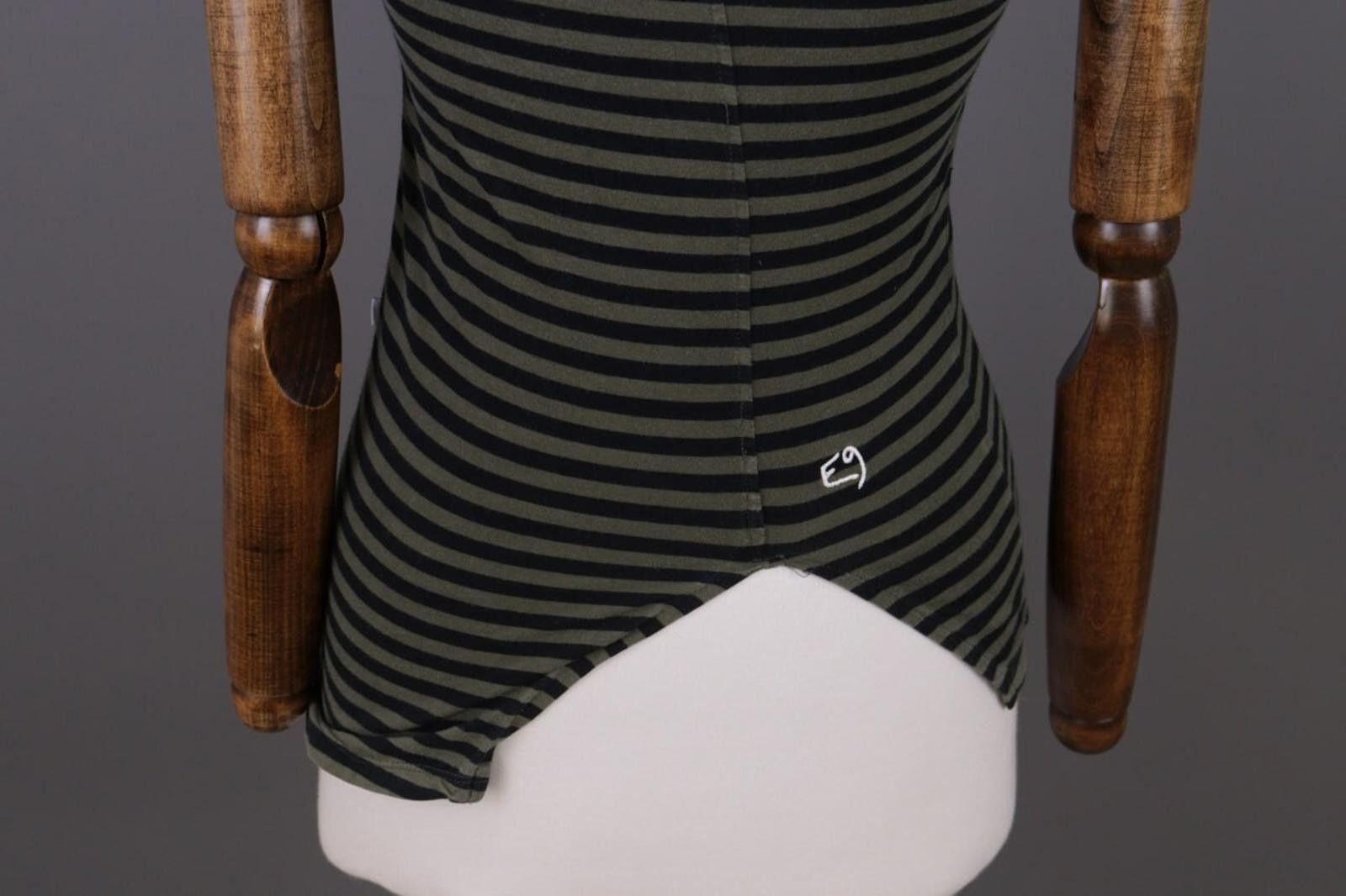 Designer E9 Khaki Striped Short Sleeve Outdoor Climbing Shirt Size M Size M / US 6-8 / IT 42-44 - 8 Thumbnail