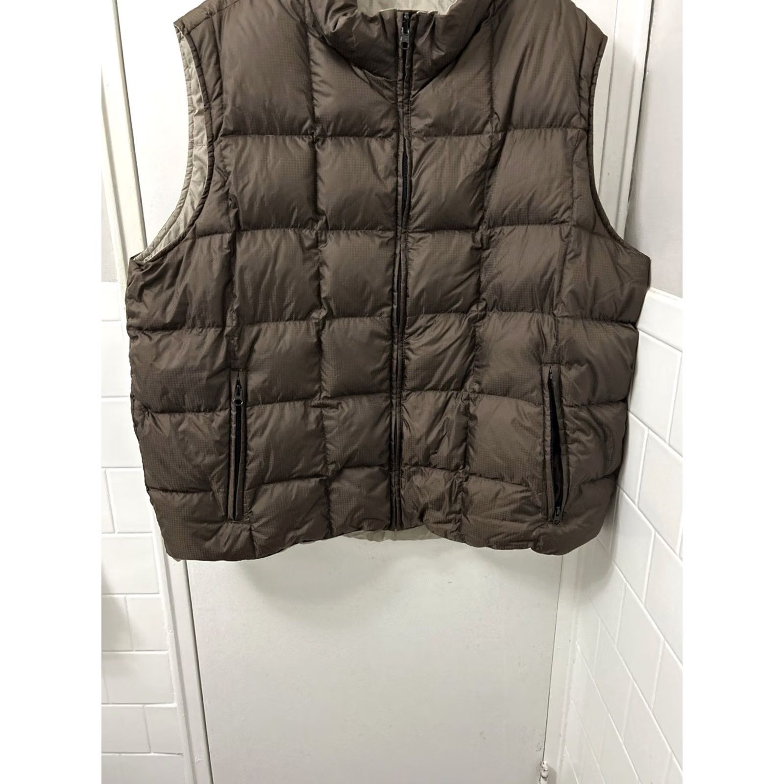 Lands' End Lands' End Vest Mens 2XL Down Puffer Full Zip Quilted Stand-Up Collar Brown Ripstop Jacket/Coat Size US XXL / EU 58 / 5 - 3 Thumbnail